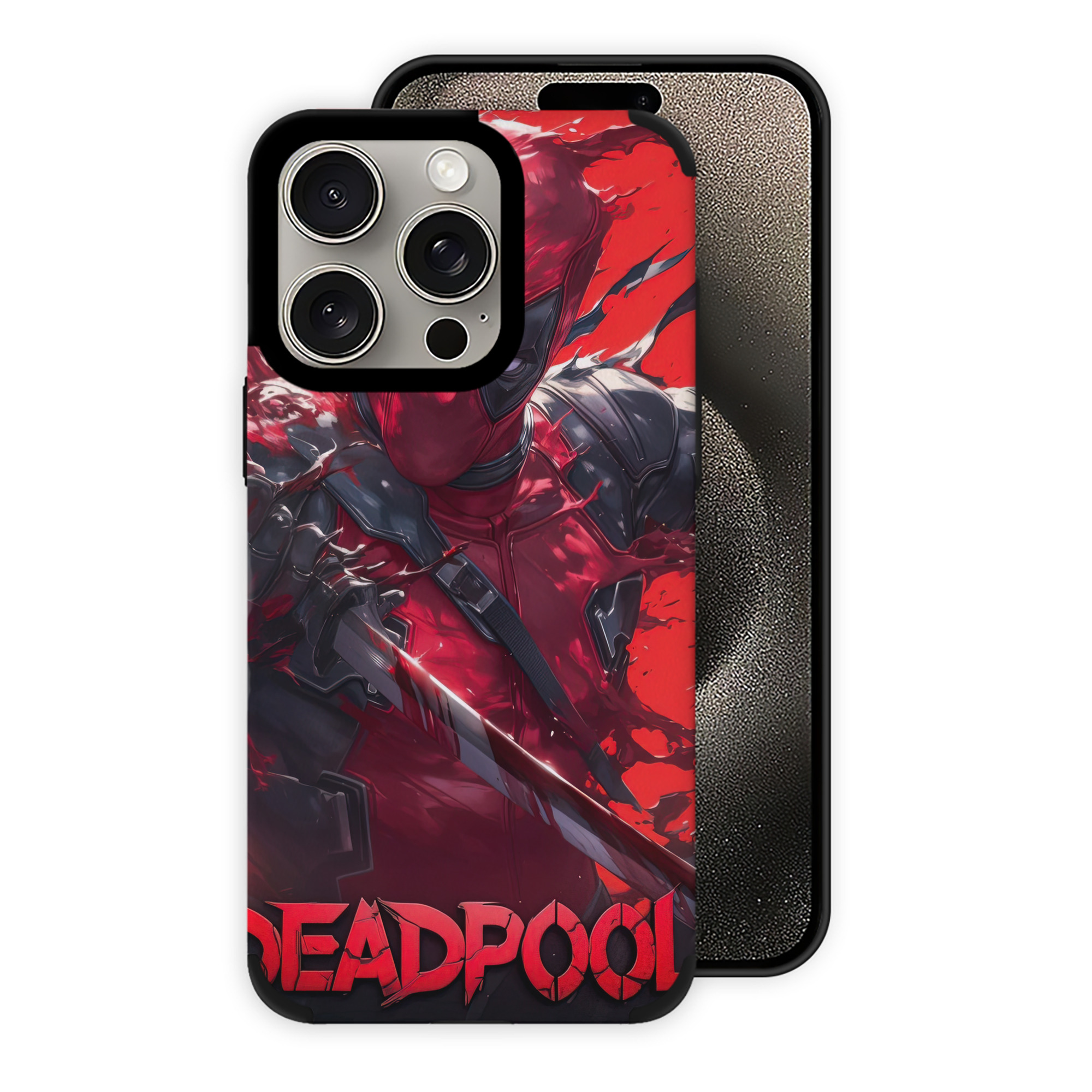 （画像用） Deadpool デッドプール 【iPhone15ProMax対応】 PUレザー スマホケース 耐衝撃＆黄変防止