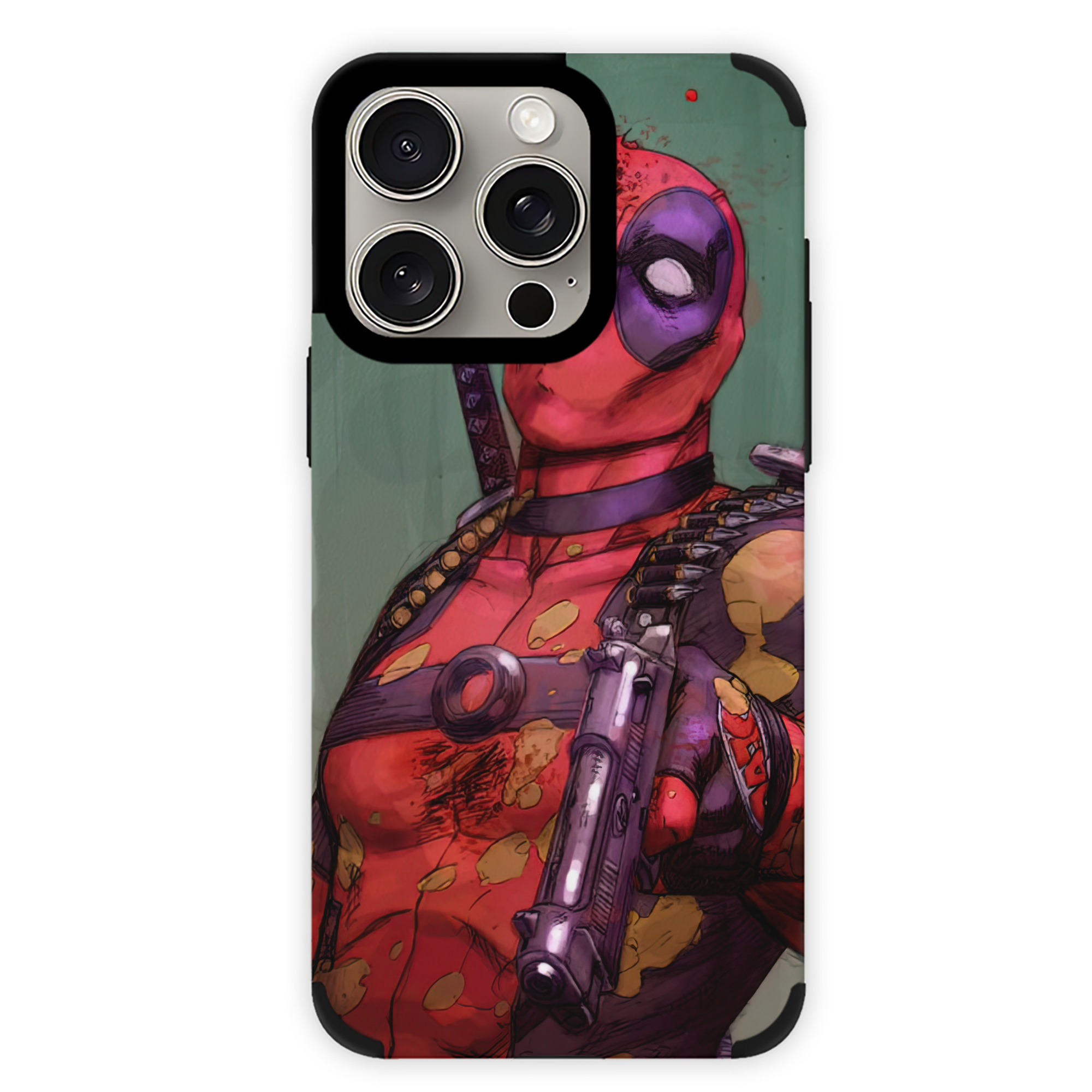（画像用） Deadpool デッドプール 【iPhone15ProMax対応】 PUレザー スマホケース 耐衝撃＆黄変防止