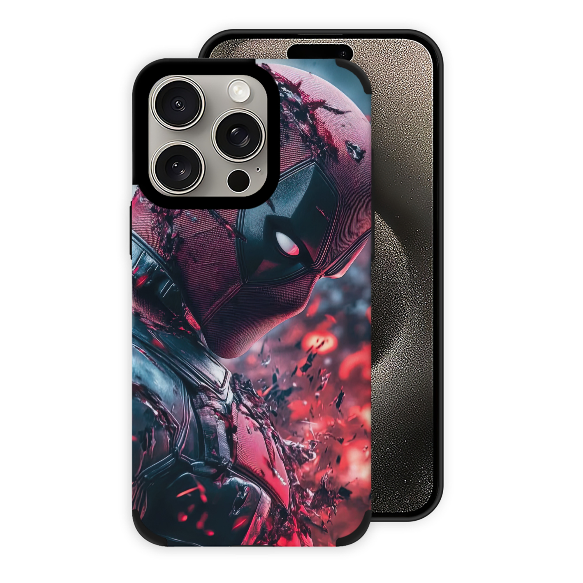 （画像用） Deadpool デッドプール 【iPhone15ProMax対応】 PUレザー スマホケース 耐衝撃＆黄変防止