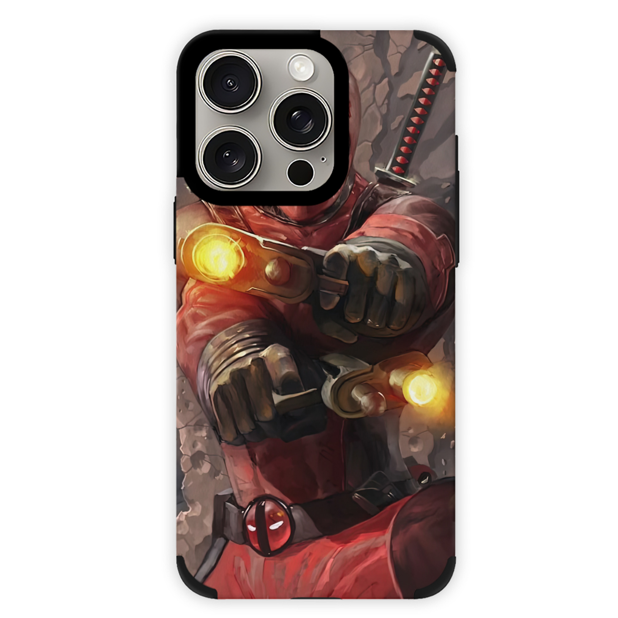 （画像用） Deadpool デッドプール 【iPhone15ProMax対応】 PUレザー スマホケース 耐衝撃＆黄変防止