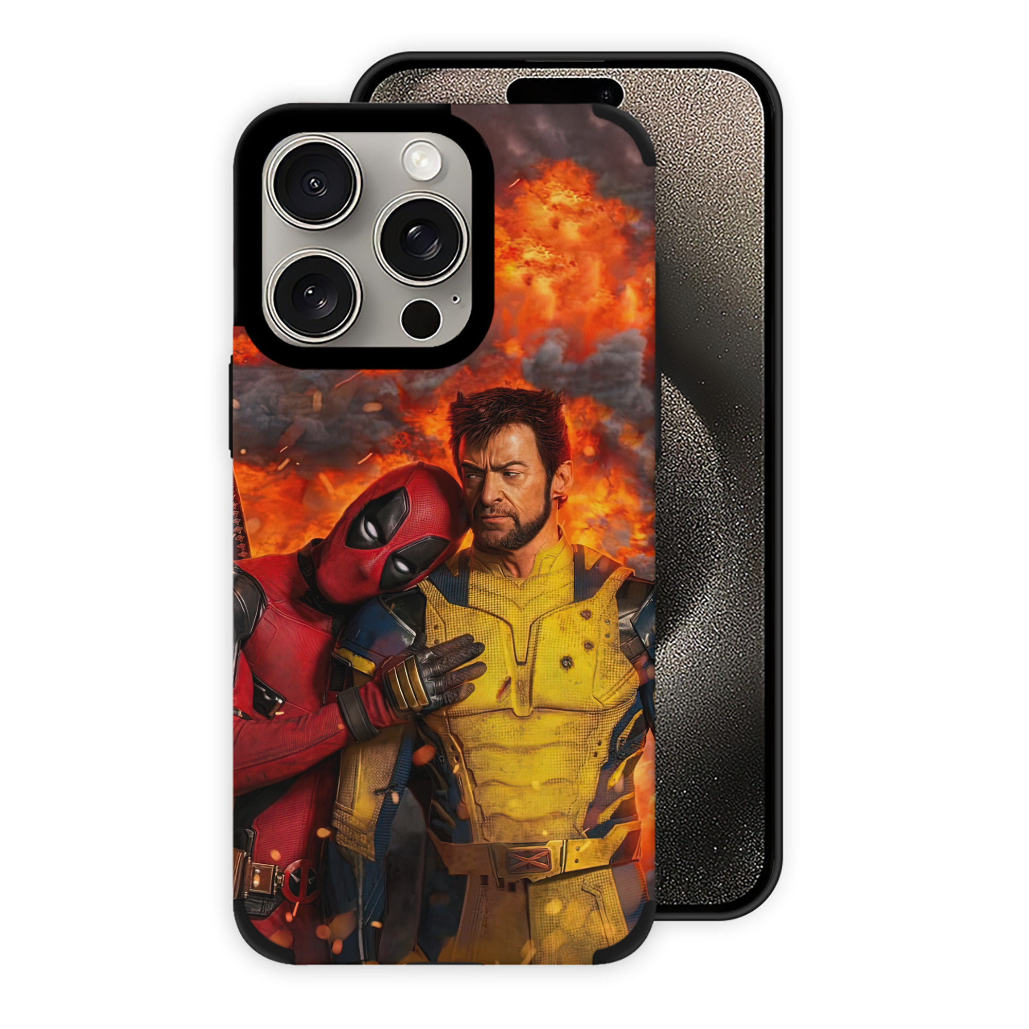 （画像用） Deadpool デッドプール 【iPhone15ProMax対応】 PUレザー スマホケース 耐衝撃＆黄変防止