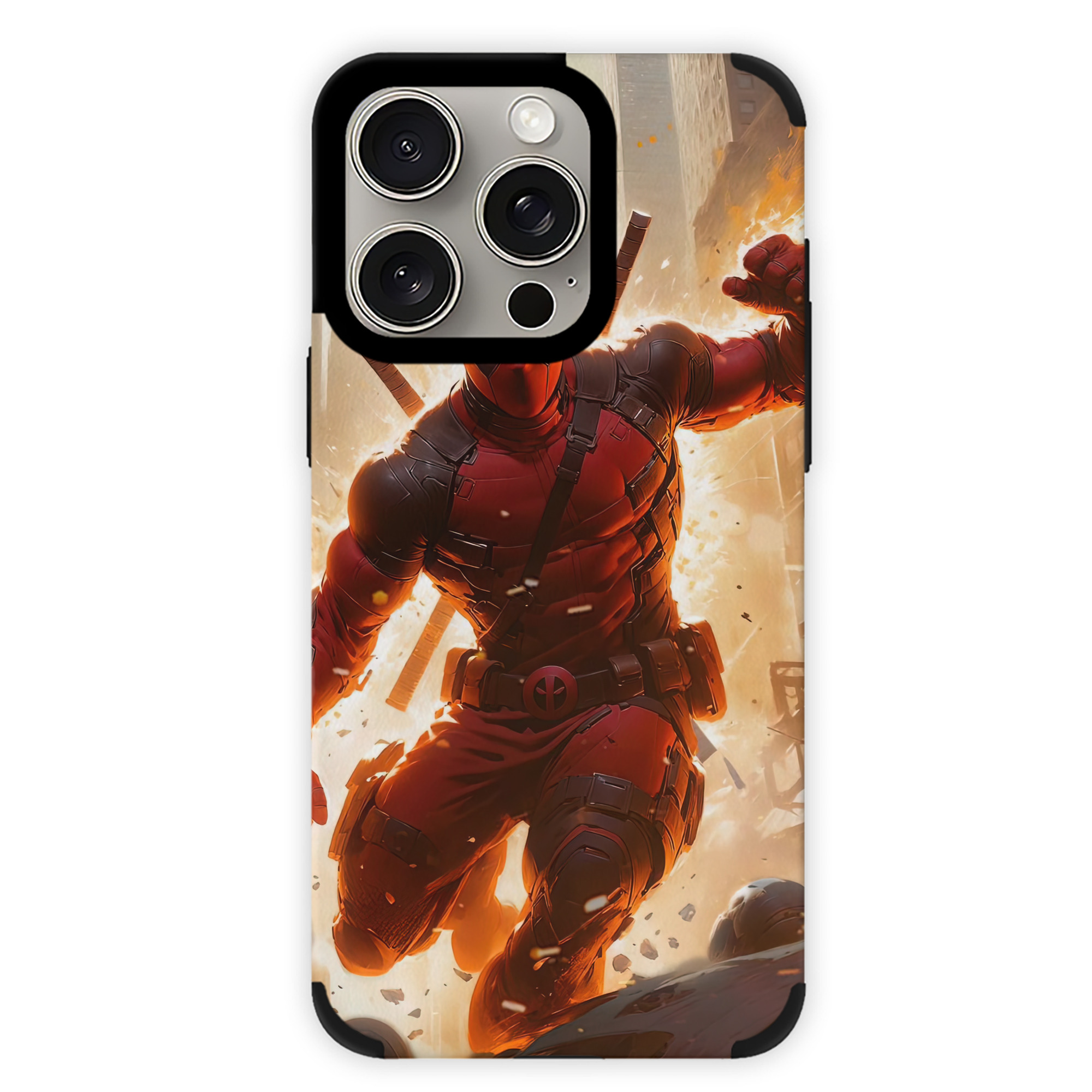 （画像用） Deadpool デッドプール 【iPhone15ProMax対応】 PUレザー スマホケース 耐衝撃＆黄変防止