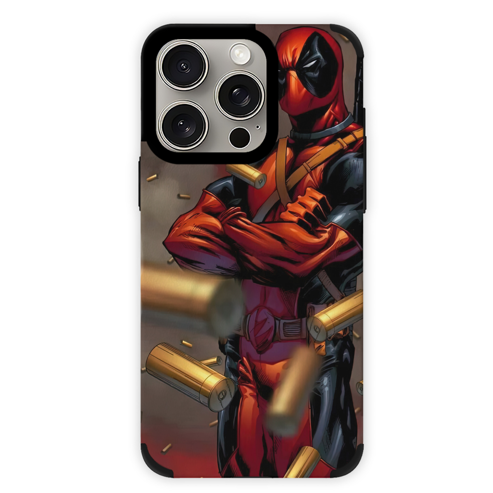 （画像用） Deadpool デッドプール 【iPhone15ProMax対応】 PUレザー スマホケース 耐衝撃＆黄変防止