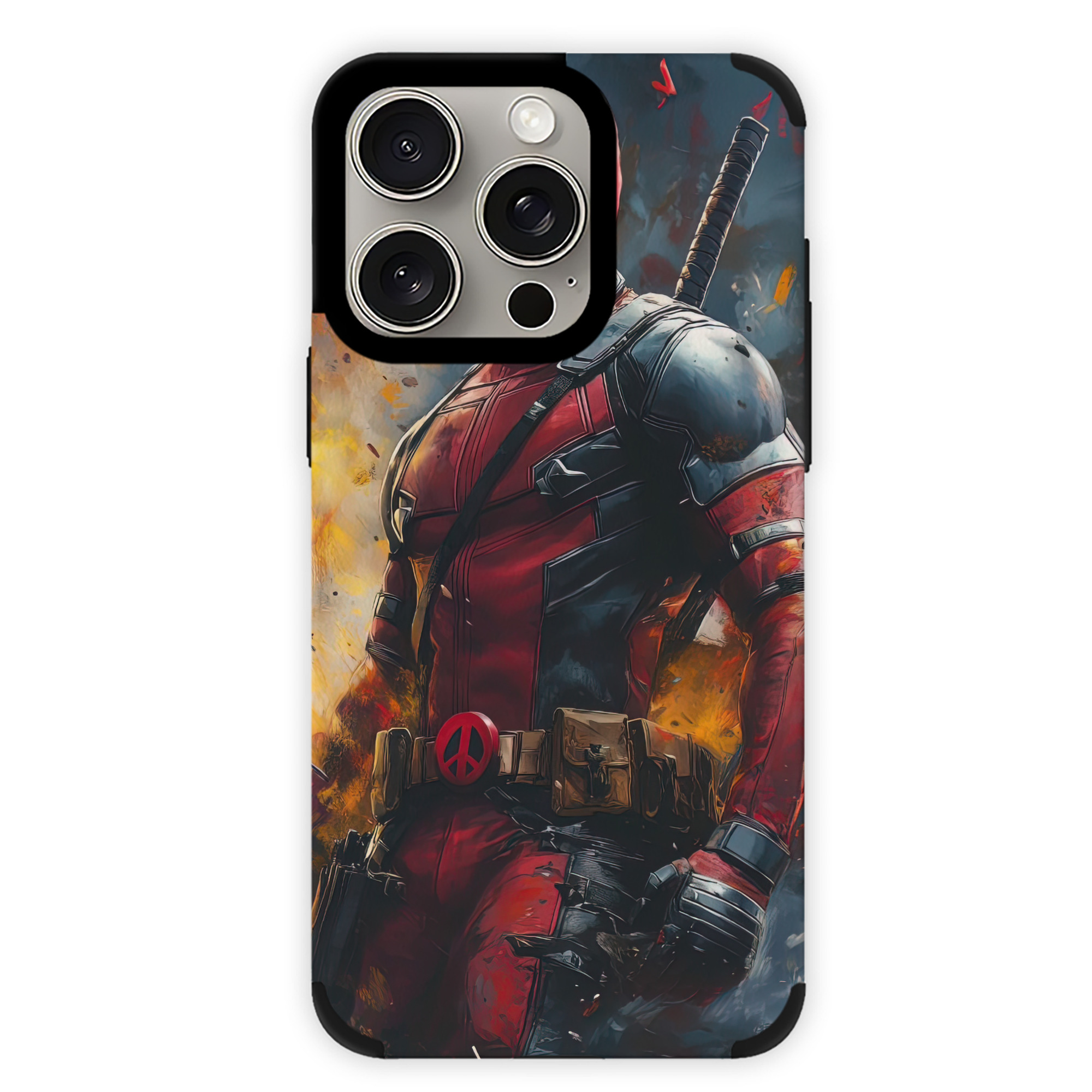 （画像用） Deadpool デッドプール 【iPhone15ProMax対応】 PUレザー スマホケース 耐衝撃＆黄変防止
