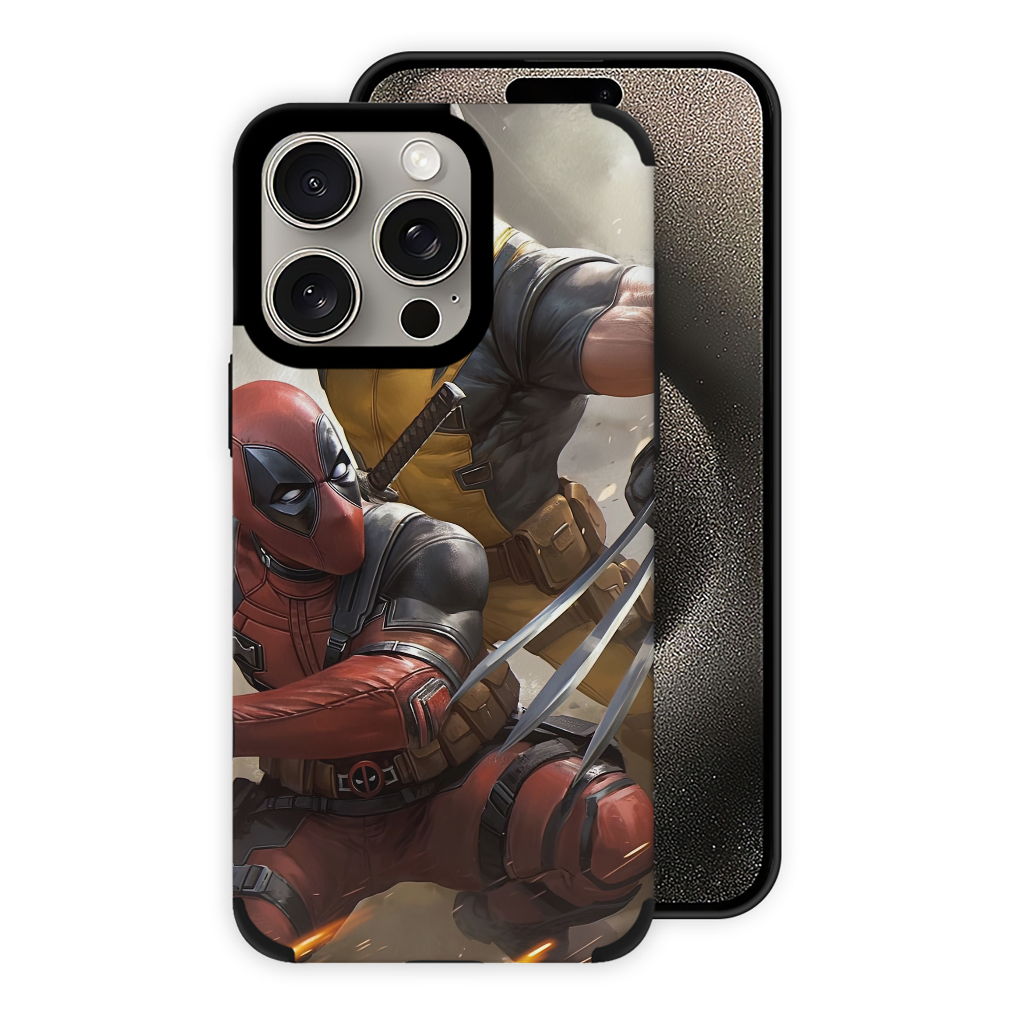 （画像用） Deadpool デッドプール 【iPhone15ProMax対応】 PUレザー スマホケース 耐衝撃＆黄変防止