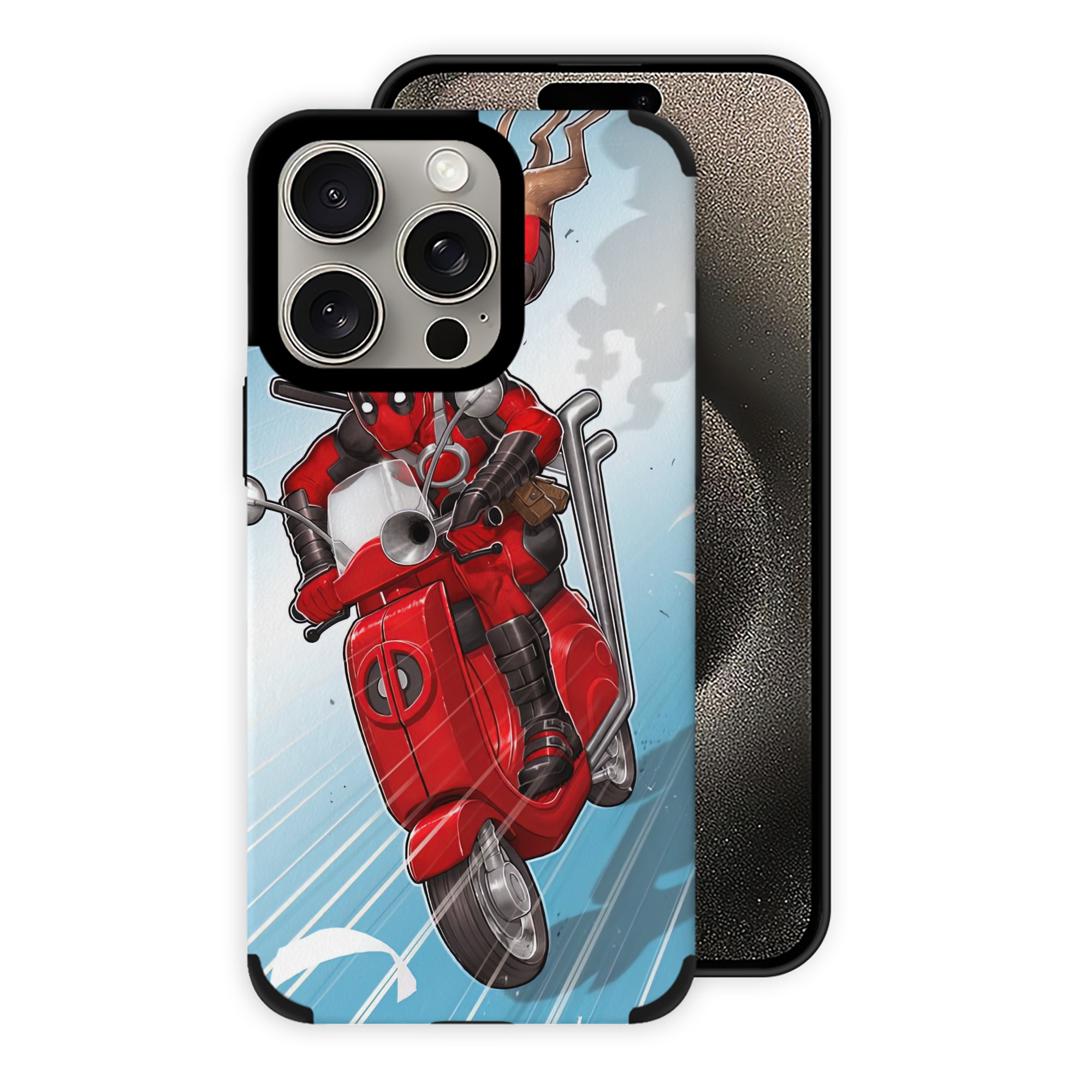 （画像用） Deadpool デッドプール 【iPhone15ProMax対応】 PUレザー スマホケース 耐衝撃＆黄変防止