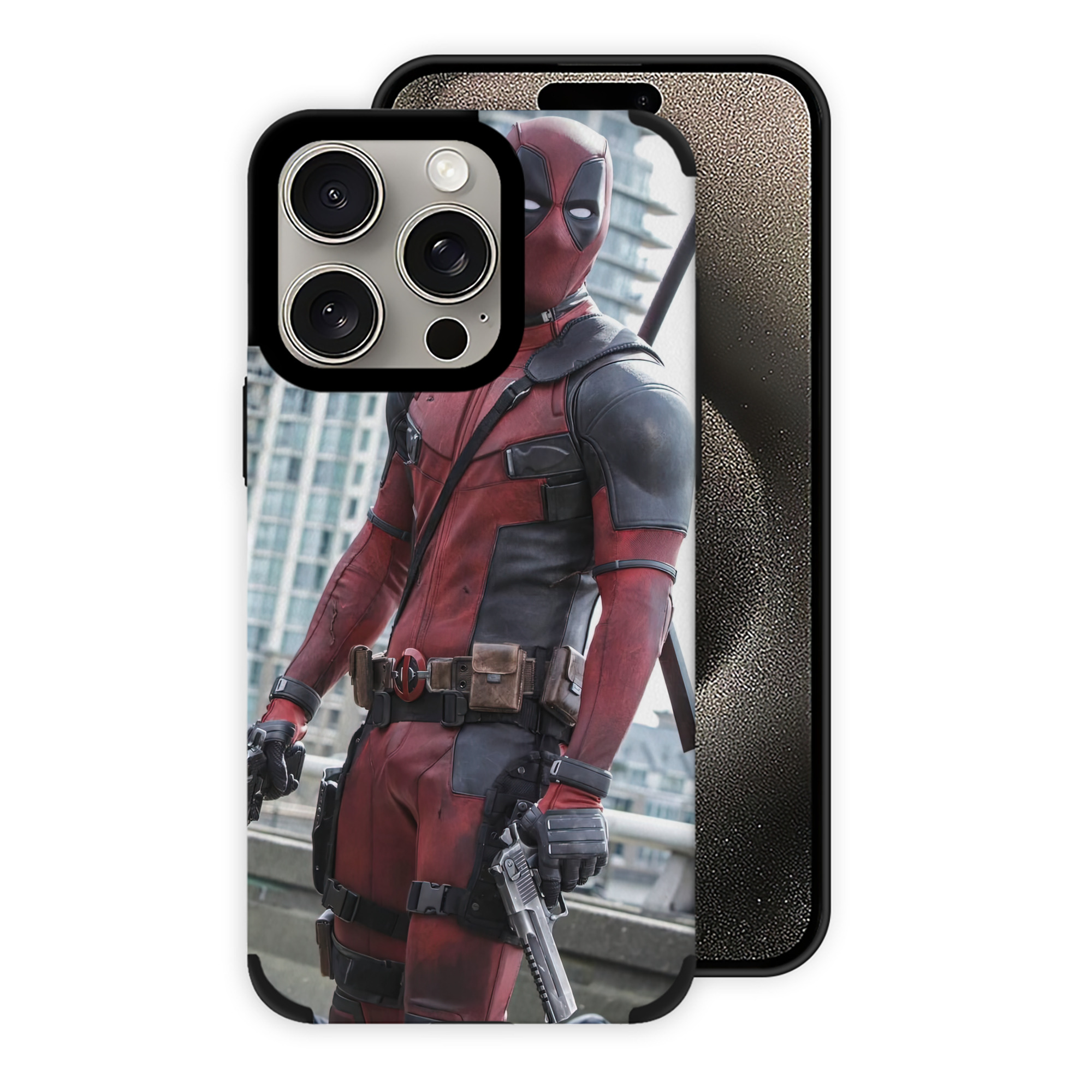 （画像用） Deadpool デッドプール 【iPhone15ProMax対応】 PUレザー スマホケース 耐衝撃＆黄変防止