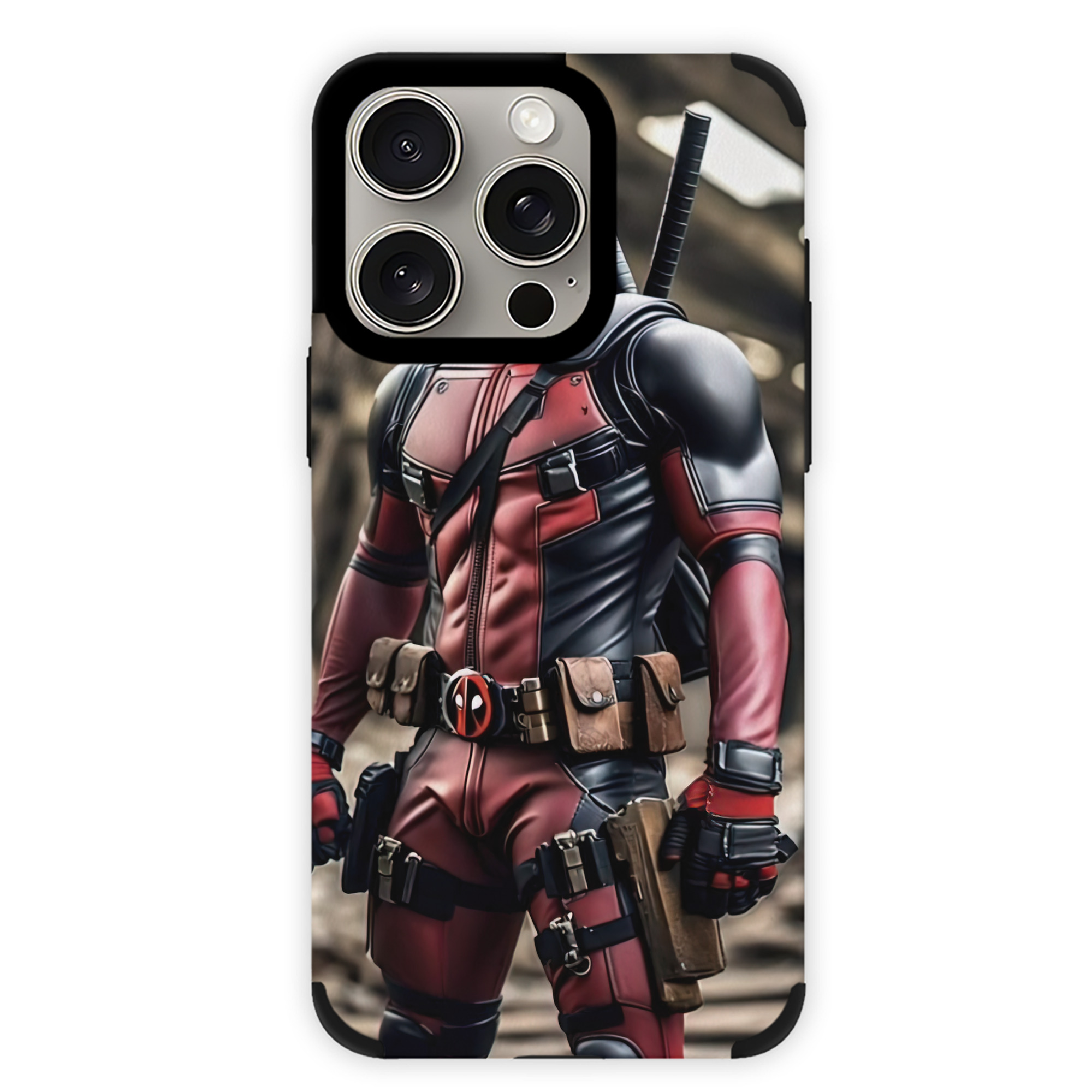 （画像用） Deadpool デッドプール 【iPhone15ProMax対応】 PUレザー スマホケース 耐衝撃＆黄変防止