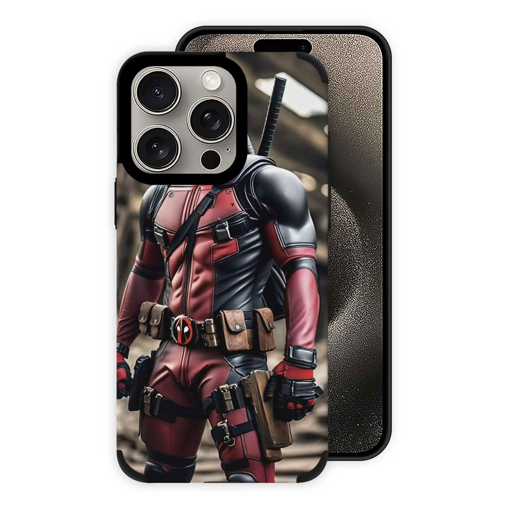 （画像用） Deadpool デッドプール 【iPhone15ProMax対応】 PUレザー スマホケース 耐衝撃＆黄変防止