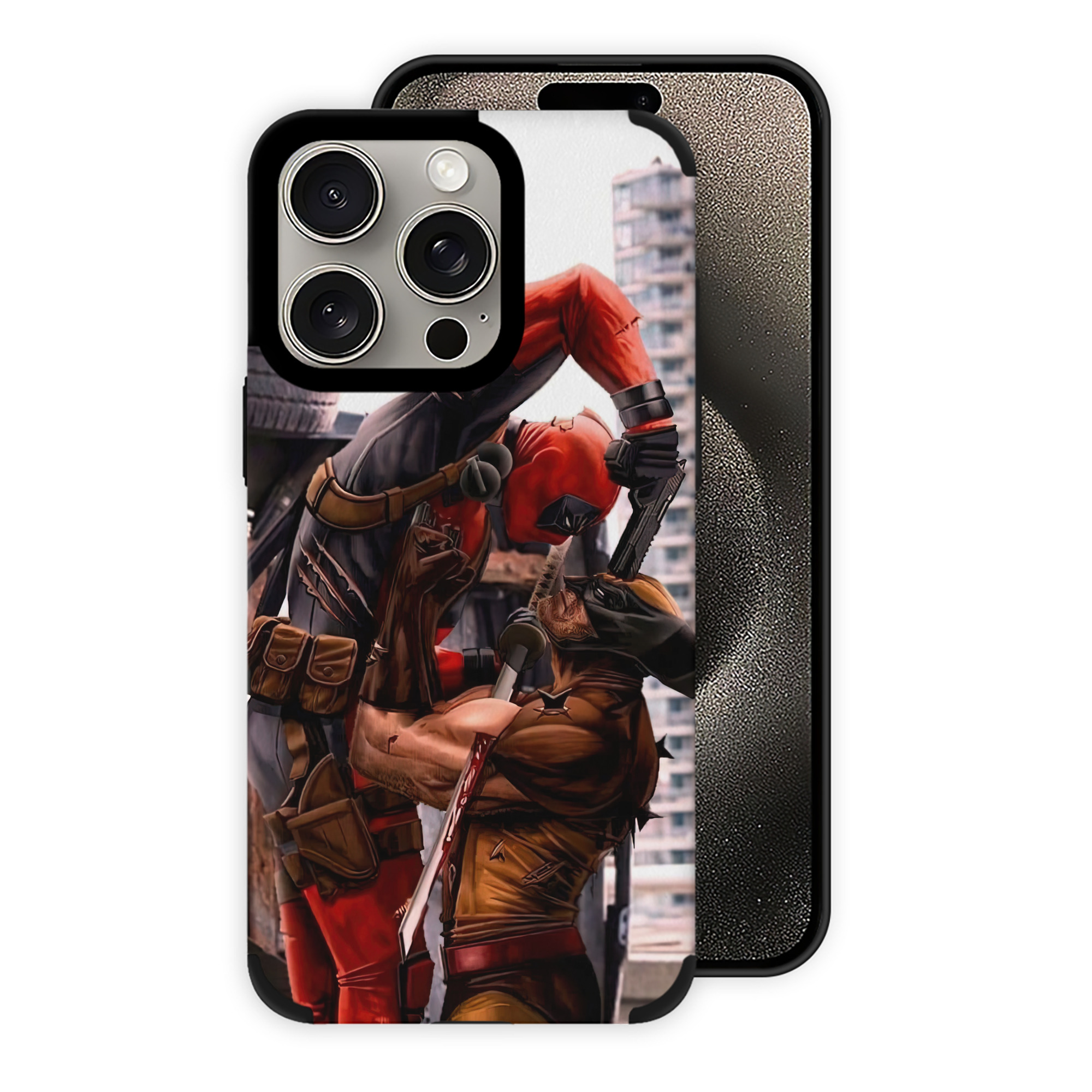 （画像用） Deadpool デッドプール 【iPhone15ProMax対応】 PUレザー スマホケース 耐衝撃＆黄変防止