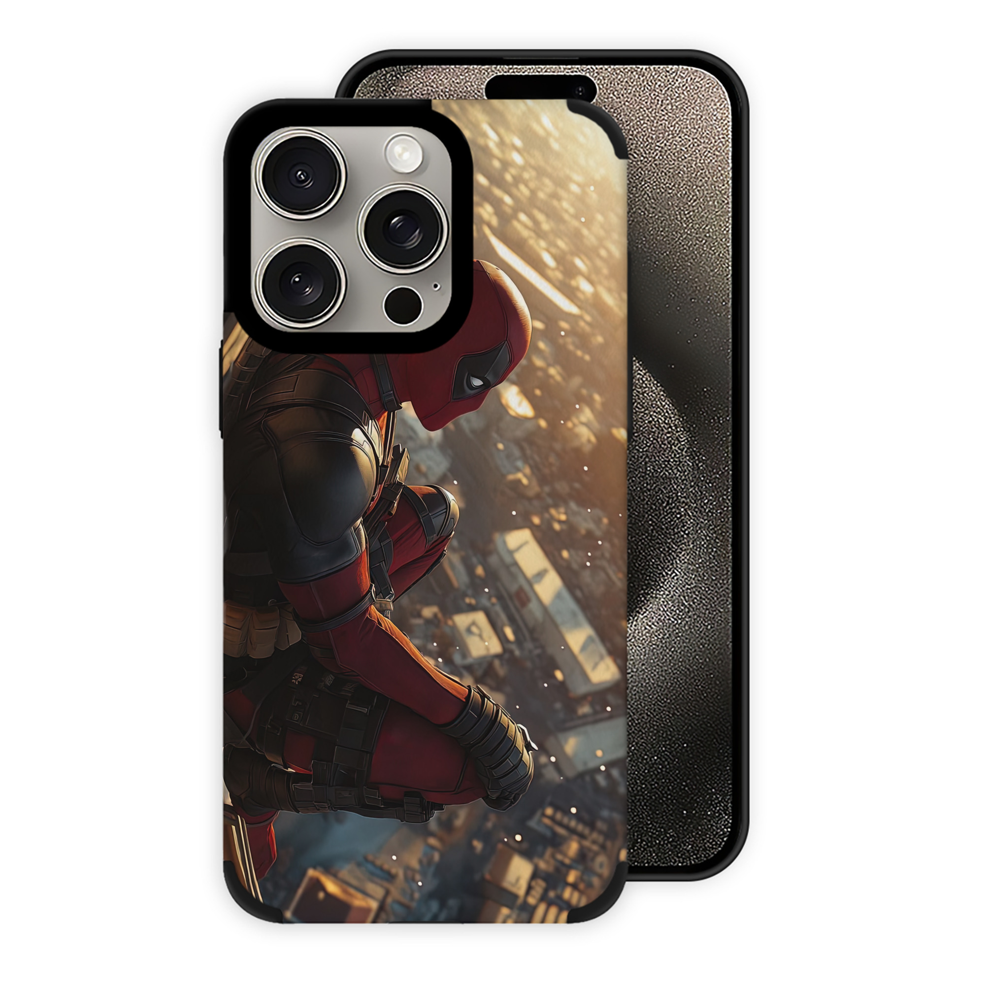 （画像用） Deadpool デッドプール 【iPhone15ProMax対応】 PUレザー スマホケース 耐衝撃＆黄変防止
