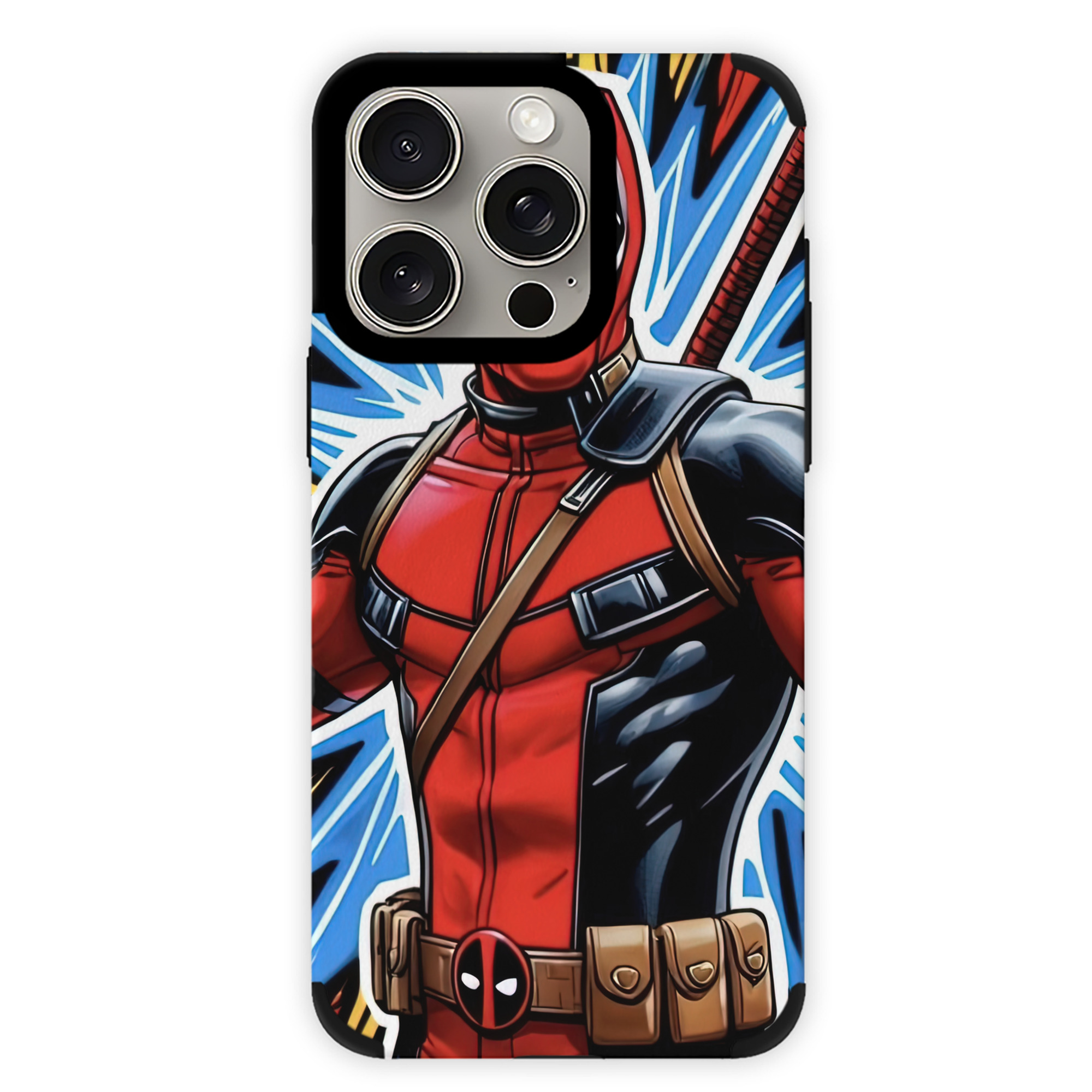 （画像用） Deadpool デッドプール 【iPhone15ProMax対応】 PUレザー スマホケース 耐衝撃＆黄変防止