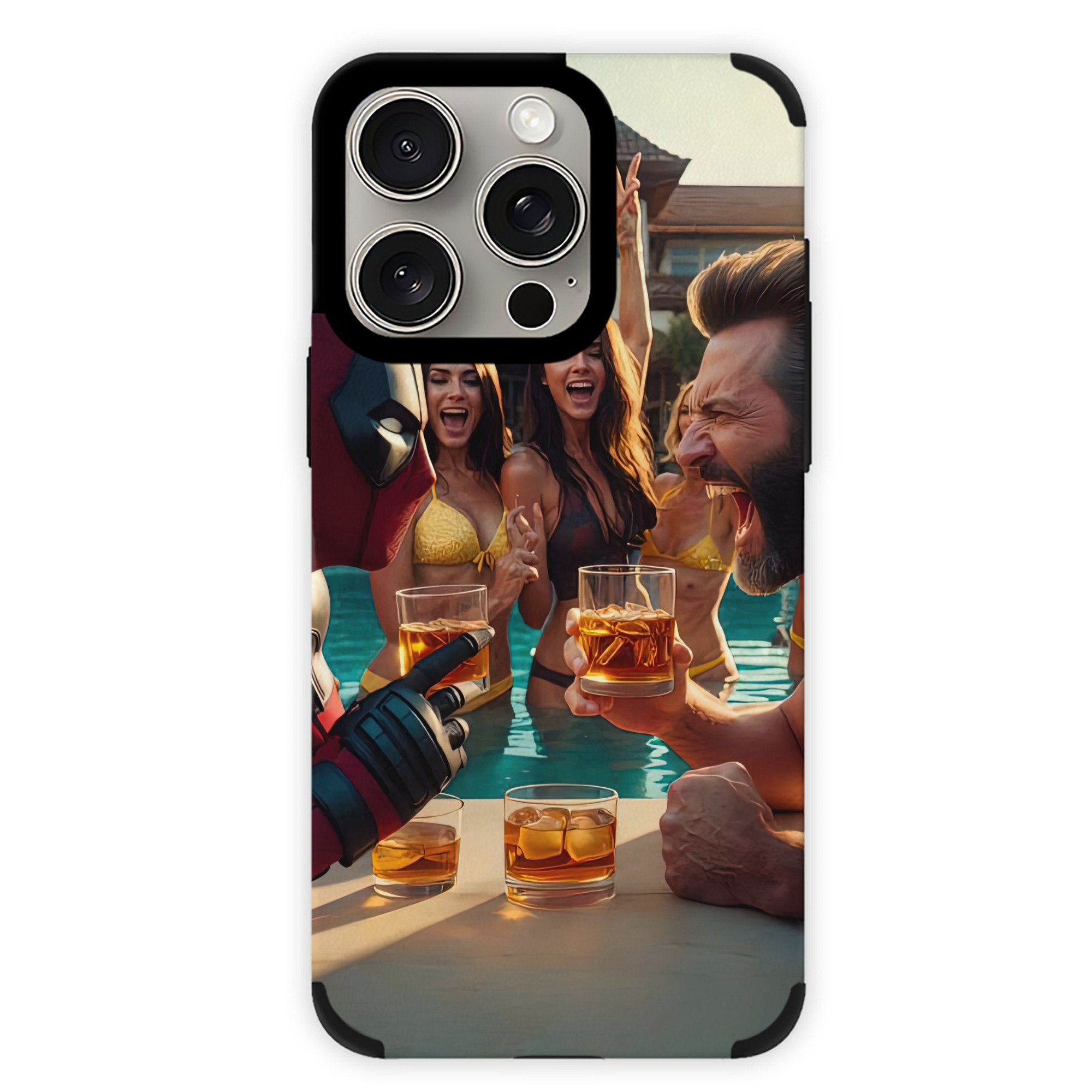 （画像用） Deadpool デッドプール 【iPhone15ProMax対応】 PUレザー スマホケース 耐衝撃＆黄変防止