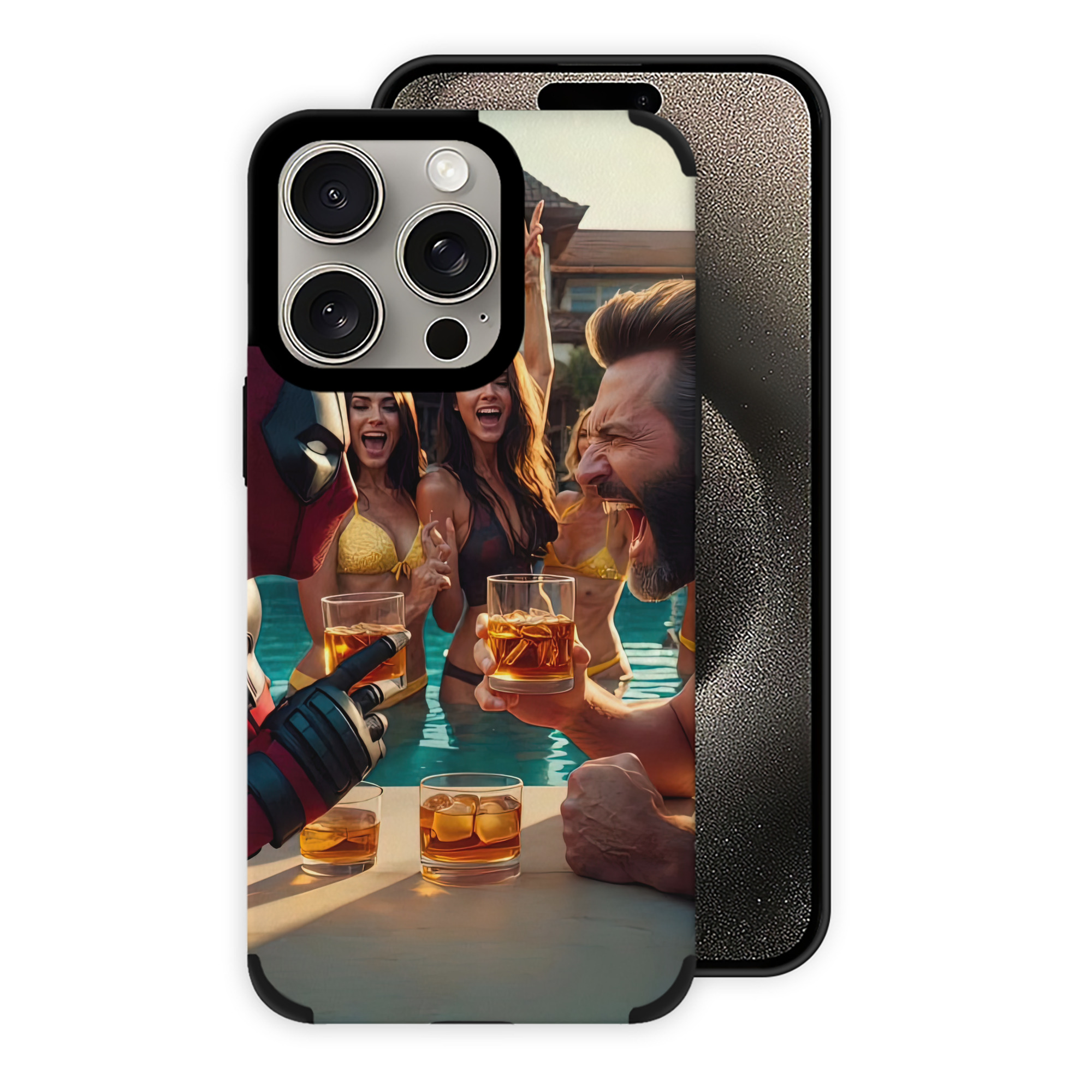 （画像用） Deadpool デッドプール 【iPhone15ProMax対応】 PUレザー スマホケース 耐衝撃＆黄変防止