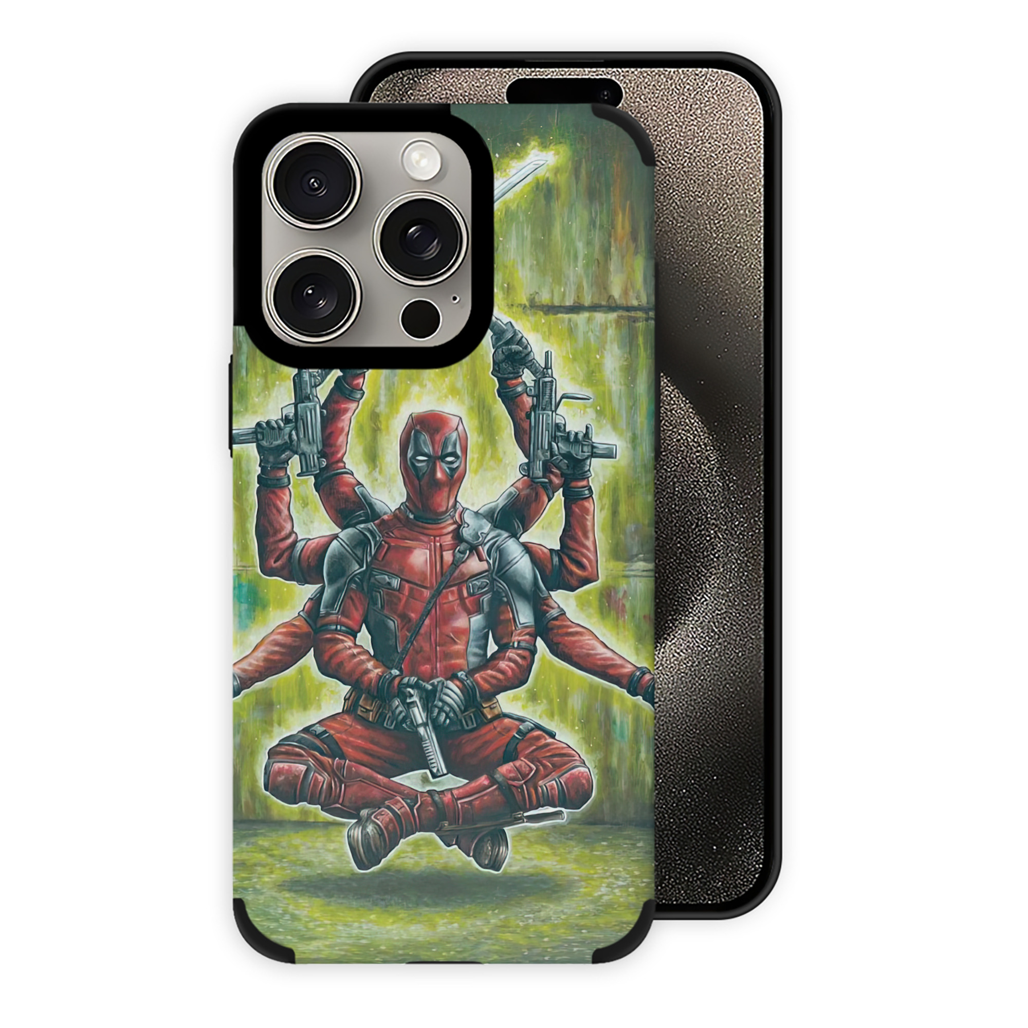 （画像用） Deadpool デッドプール 【iPhone15ProMax対応】 PUレザー スマホケース 耐衝撃＆黄変防止