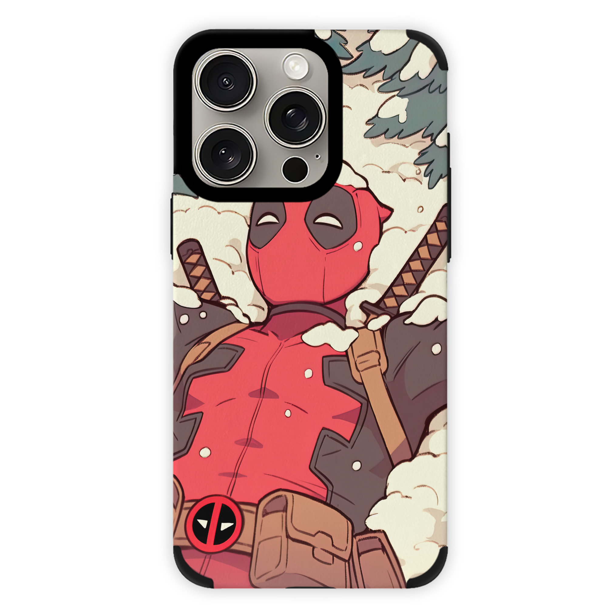 （画像用） Deadpool デッドプール 【iPhone15ProMax対応】 PUレザー スマホケース 耐衝撃＆黄変防止