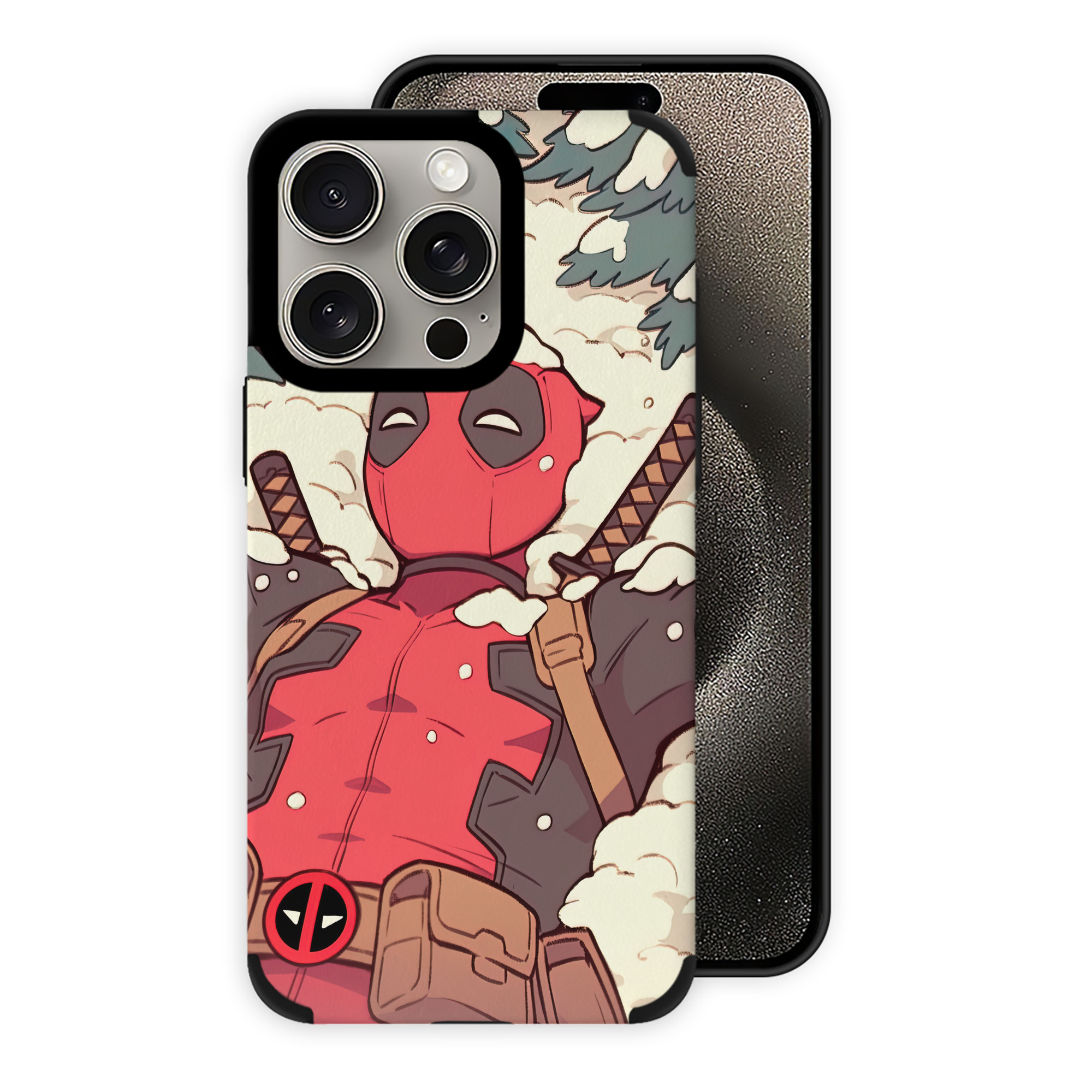 （画像用） Deadpool デッドプール 【iPhone15ProMax対応】 PUレザー スマホケース 耐衝撃＆黄変防止