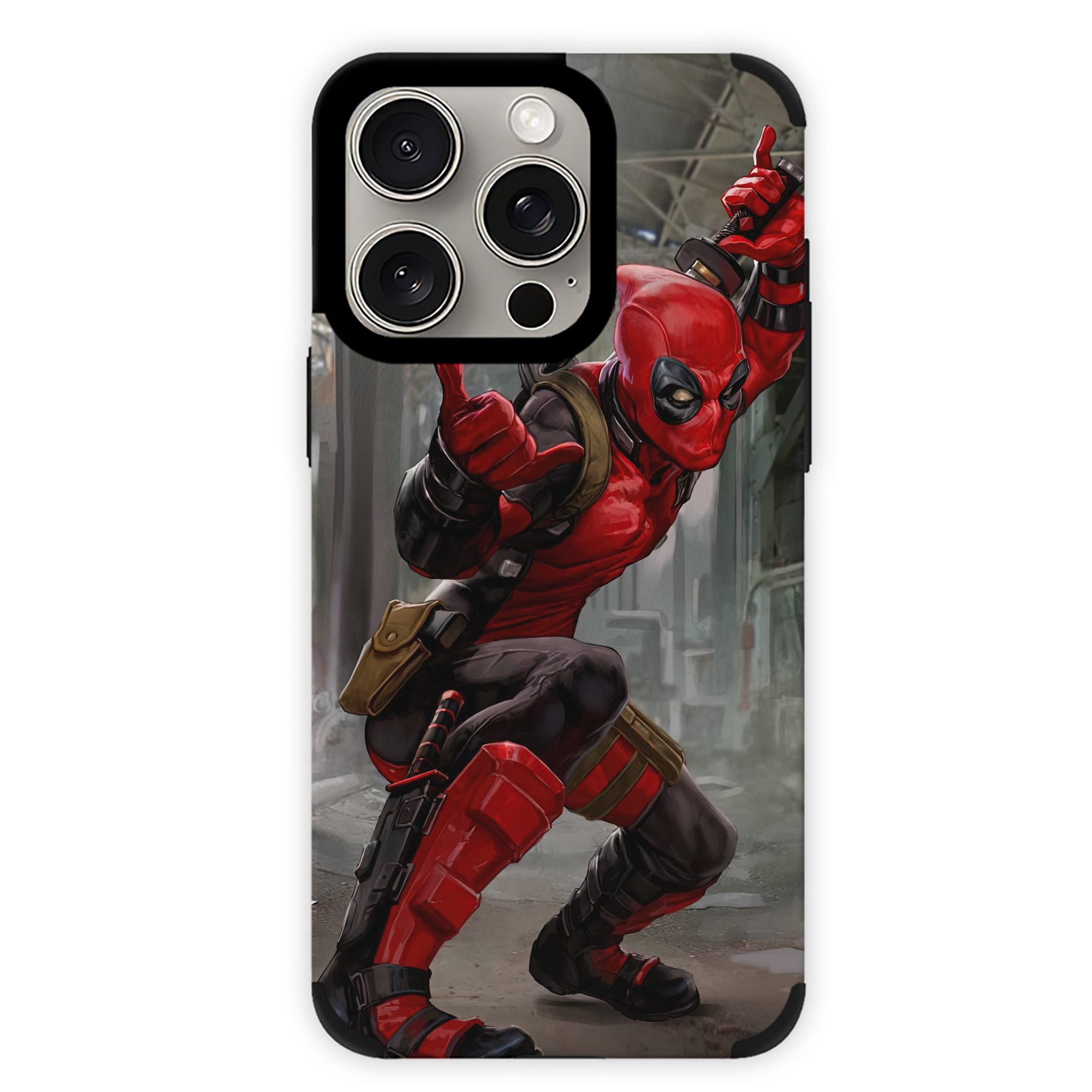 （画像用） Deadpool デッドプール 【iPhone15ProMax対応】 PUレザー スマホケース 耐衝撃＆黄変防止