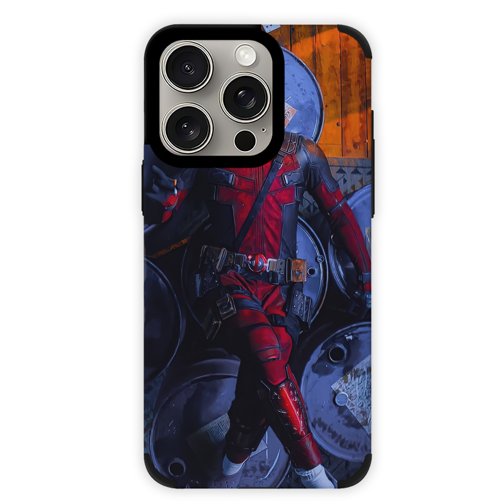（画像用） Deadpool デッドプール 【iPhone15ProMax対応】 PUレザー スマホケース 耐衝撃＆黄変防止