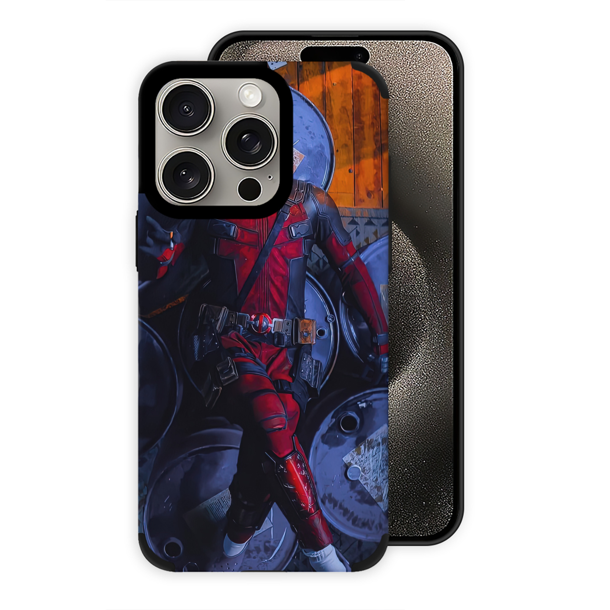 （画像用） Deadpool デッドプール 【iPhone15ProMax対応】 PUレザー スマホケース 耐衝撃＆黄変防止