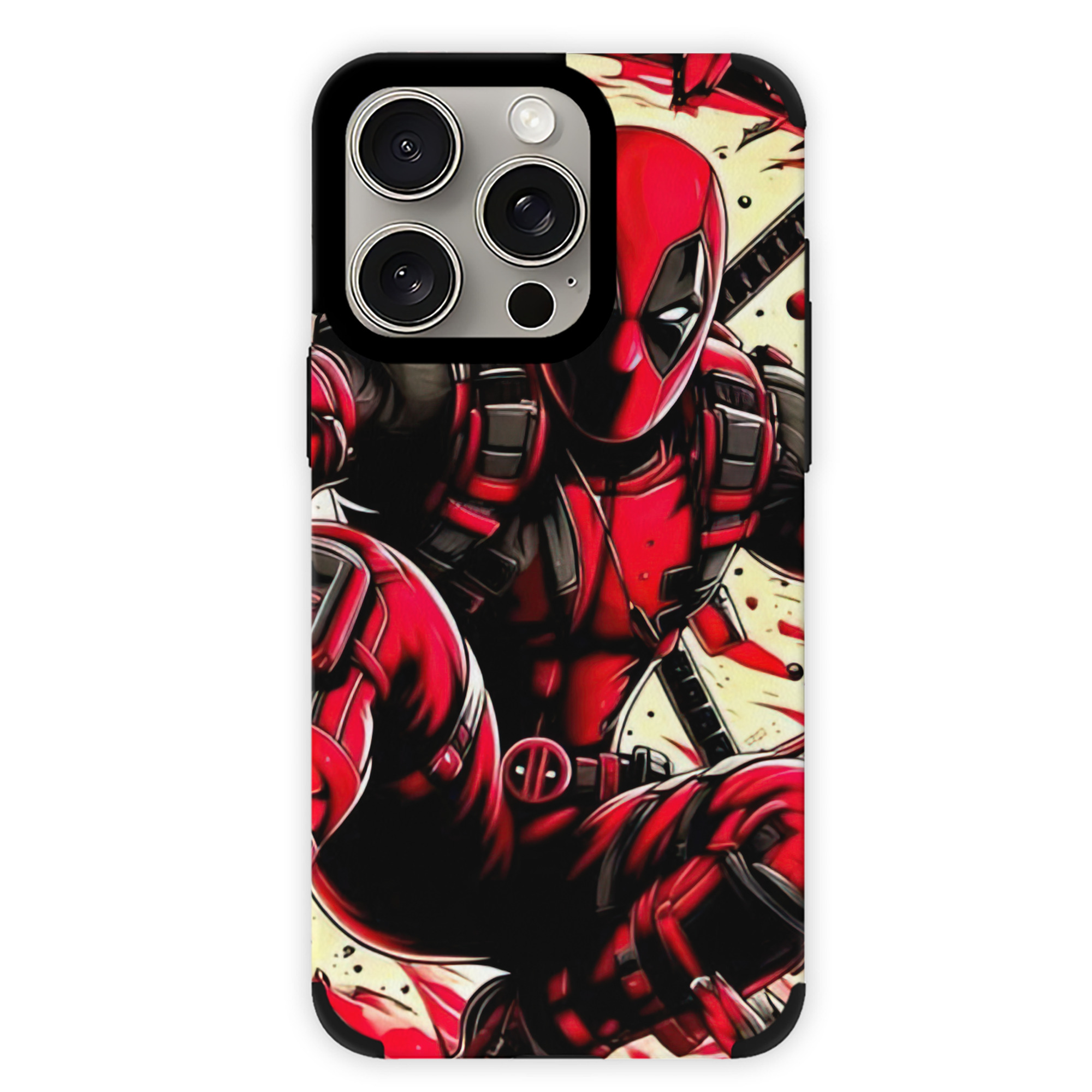 （画像用） Deadpool デッドプール 【iPhone15ProMax対応】 PUレザー スマホケース 耐衝撃＆黄変防止