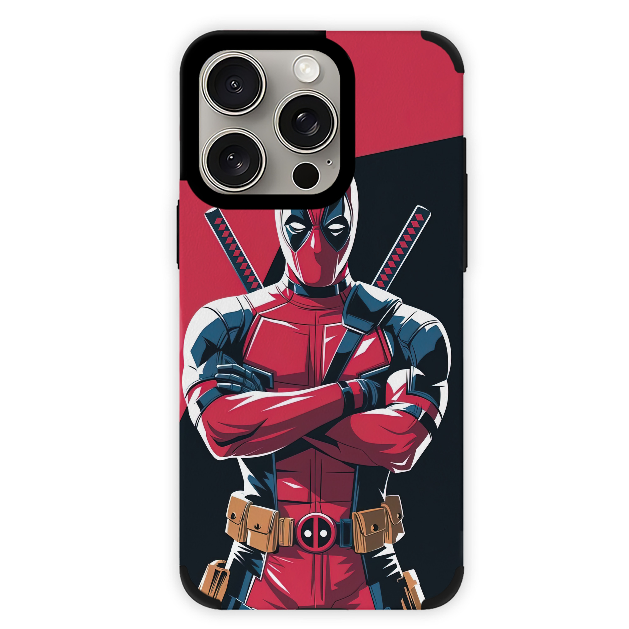 （画像用） Deadpool デッドプール 【iPhone15ProMax対応】 PUレザー スマホケース 耐衝撃＆黄変防止