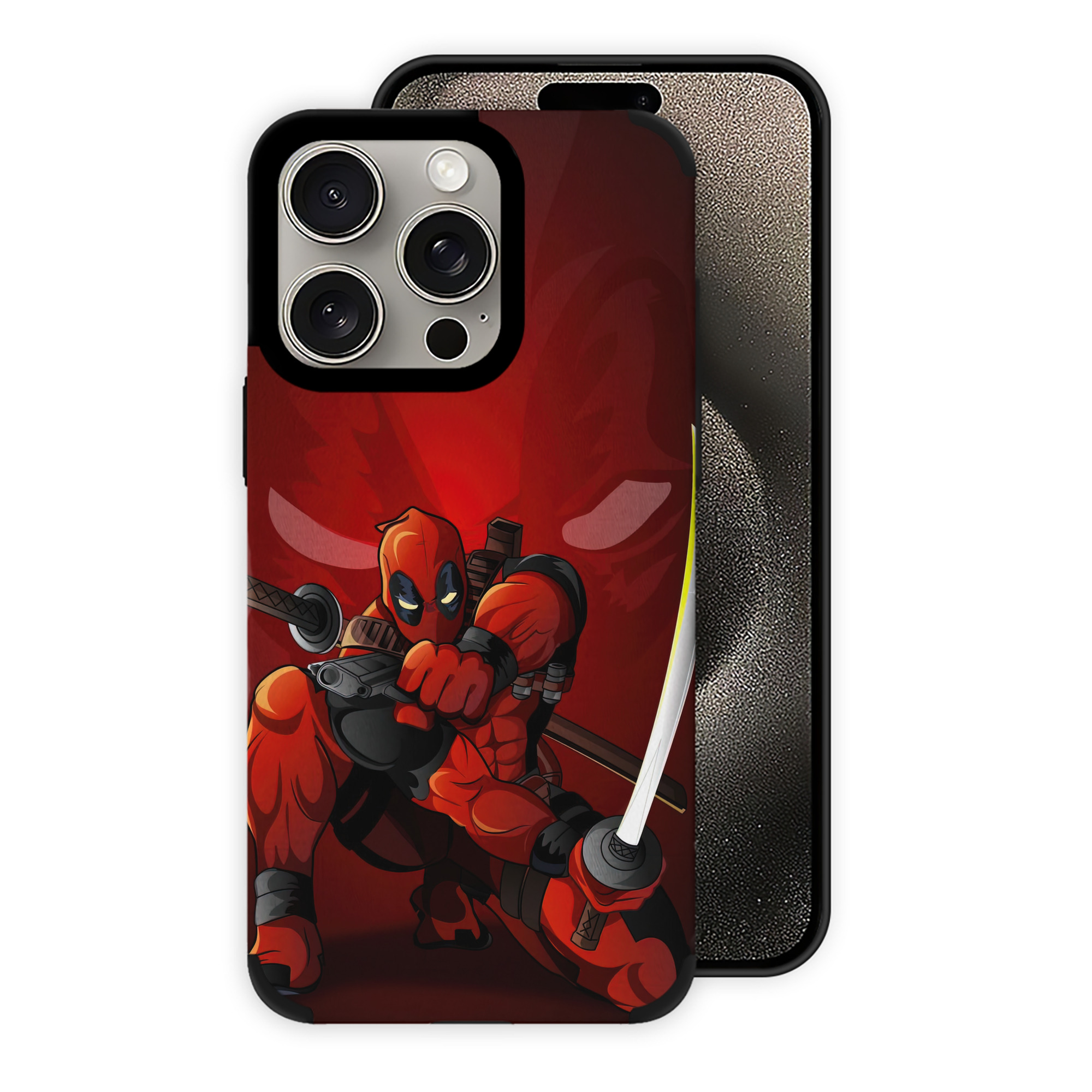 （画像用） Deadpool デッドプール 【iPhone15ProMax対応】 PUレザー スマホケース 耐衝撃＆黄変防止