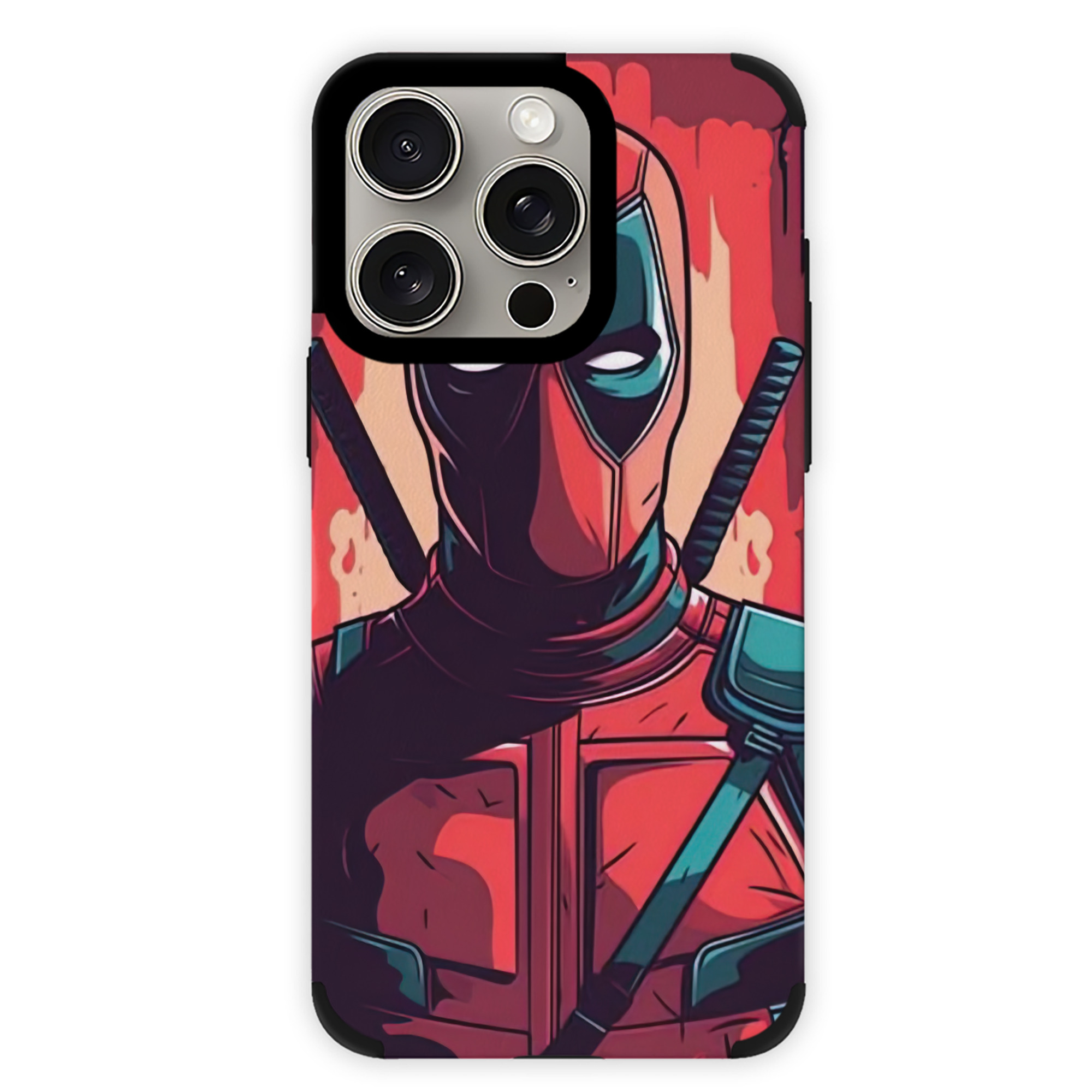 （画像用） Deadpool デッドプール 【iPhone15ProMax対応】 PUレザー スマホケース 耐衝撃＆黄変防止