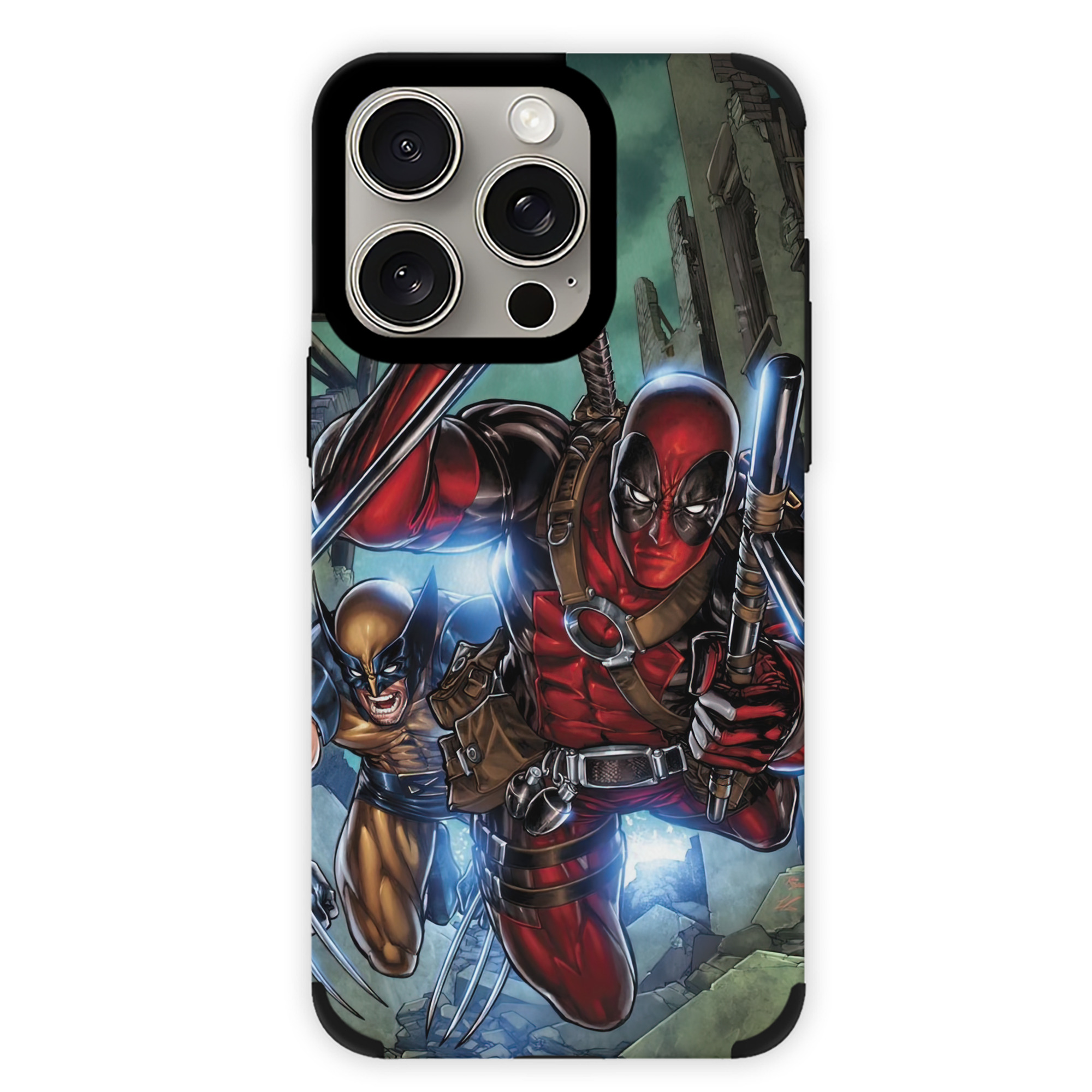 （画像用） Deadpool デッドプール 【iPhone15ProMax対応】 PUレザー スマホケース 耐衝撃＆黄変防止