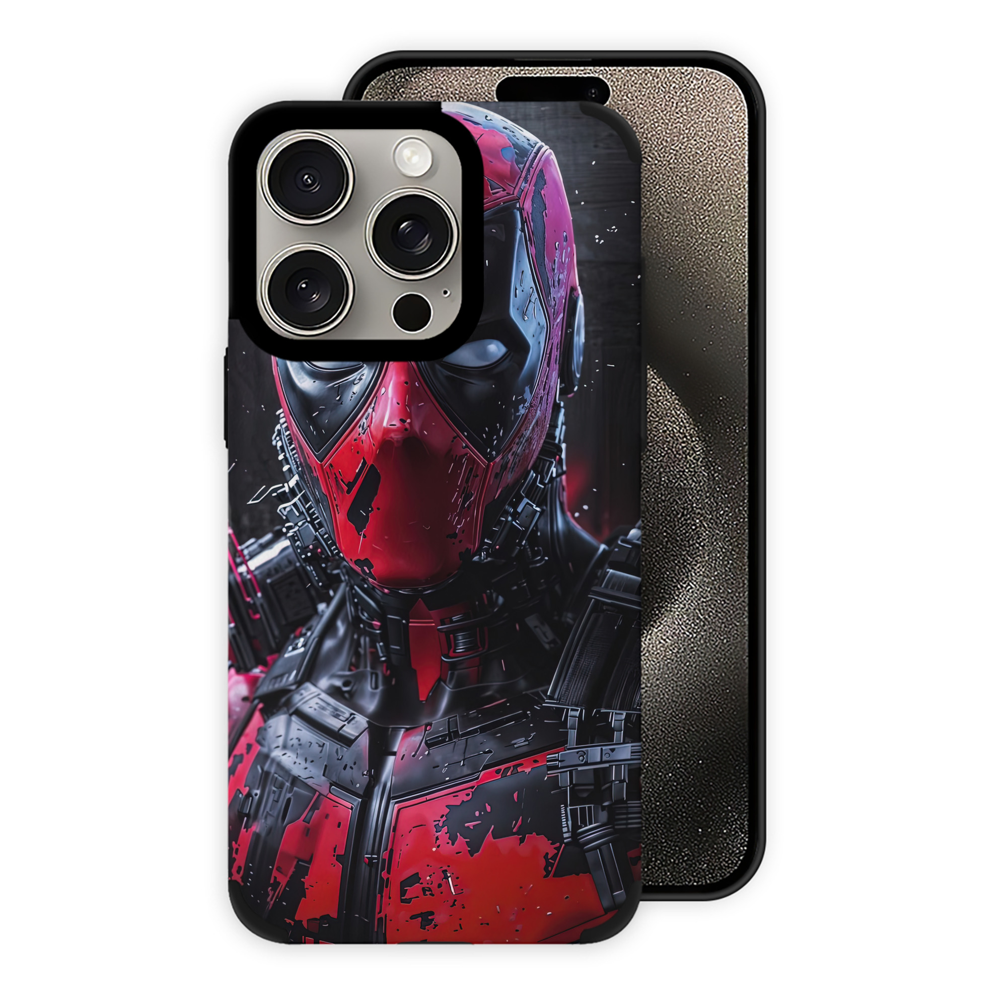 （画像用） Deadpool デッドプール 【iPhone15ProMax対応】 PUレザー スマホケース 耐衝撃＆黄変防止