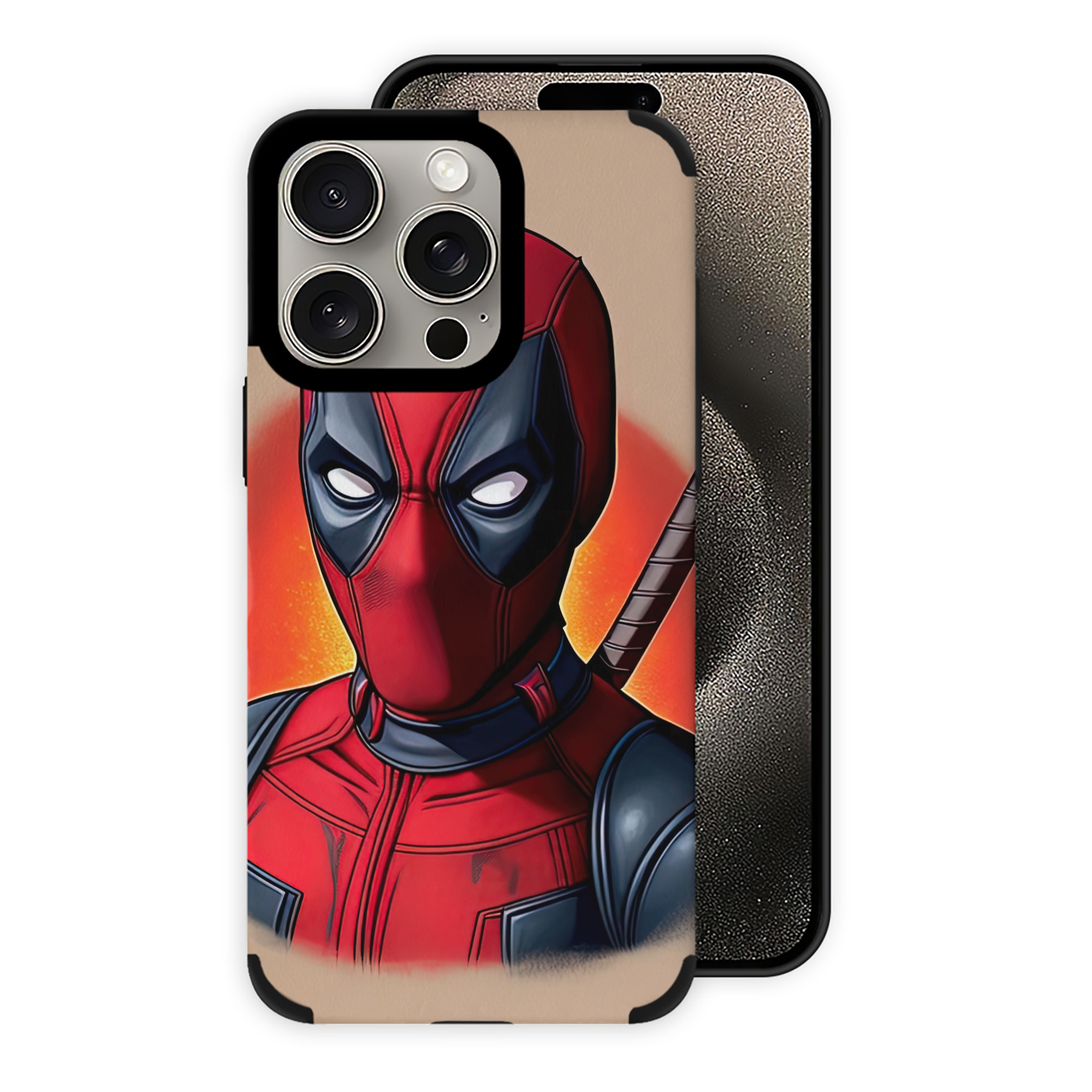 （画像用） Deadpool デッドプール 【iPhone15ProMax対応】 PUレザー スマホケース 耐衝撃＆黄変防止