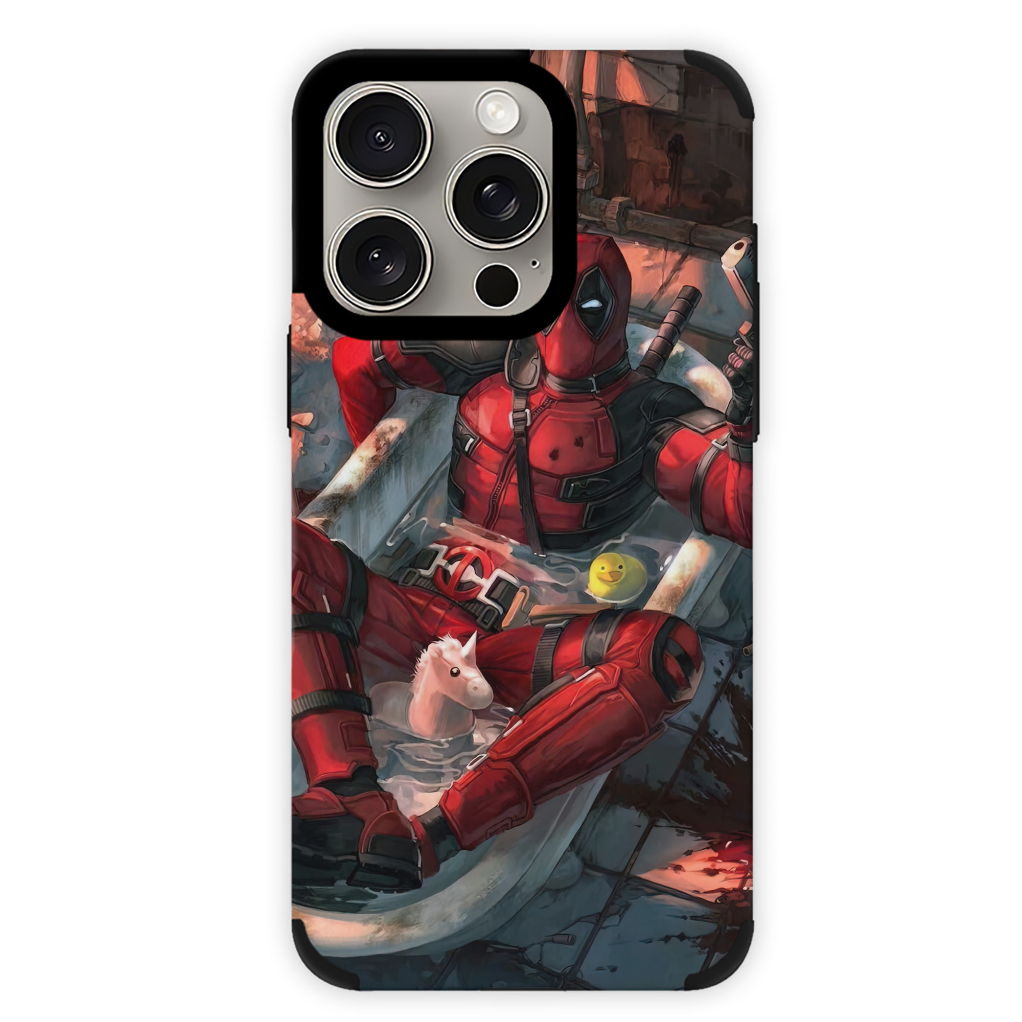 （画像用） Deadpool デッドプール 【iPhone15ProMax対応】 PUレザー スマホケース 耐衝撃＆黄変防止