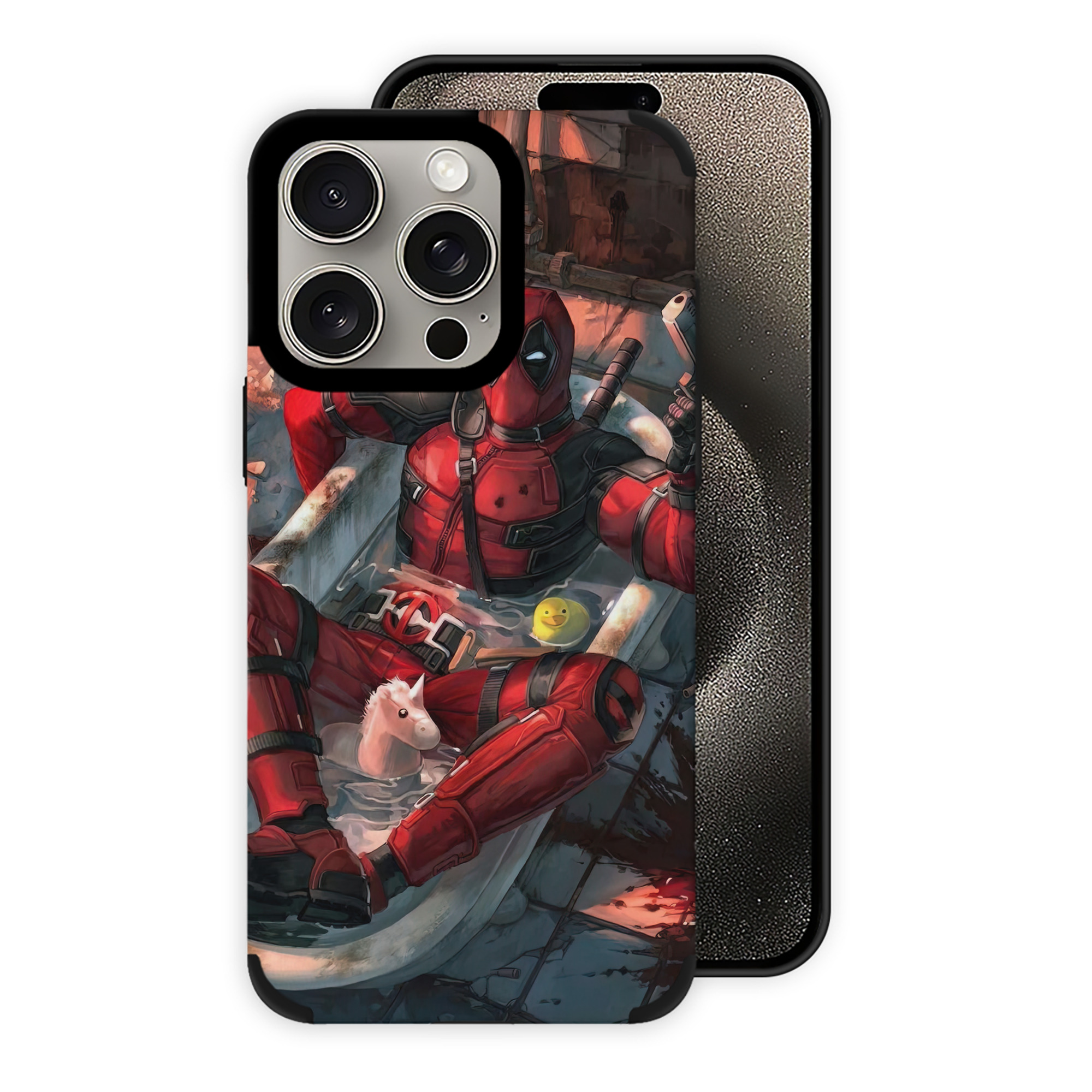 （画像用） Deadpool デッドプール 【iPhone15ProMax対応】 PUレザー スマホケース 耐衝撃＆黄変防止