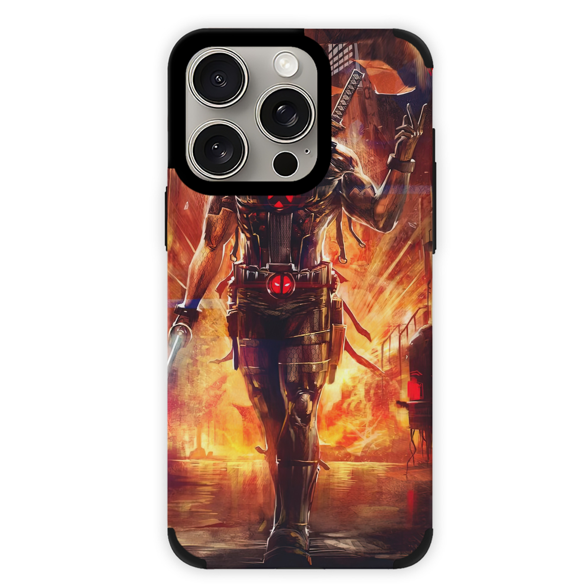 （画像用） Deadpool デッドプール 【iPhone15ProMax対応】 PUレザー スマホケース 耐衝撃＆黄変防止