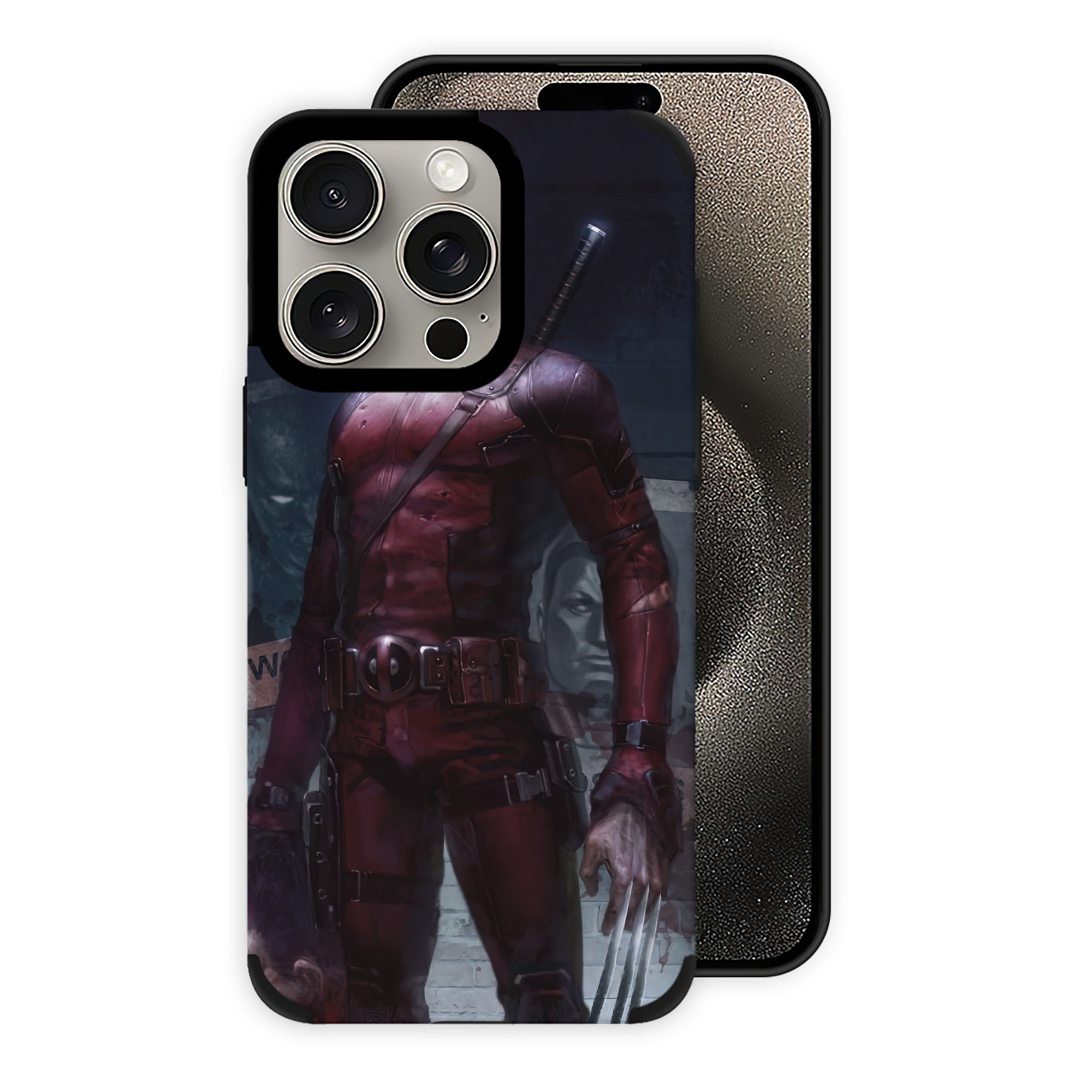 （画像用） Deadpool デッドプール 【iPhone15ProMax対応】 PUレザー スマホケース 耐衝撃＆黄変防止