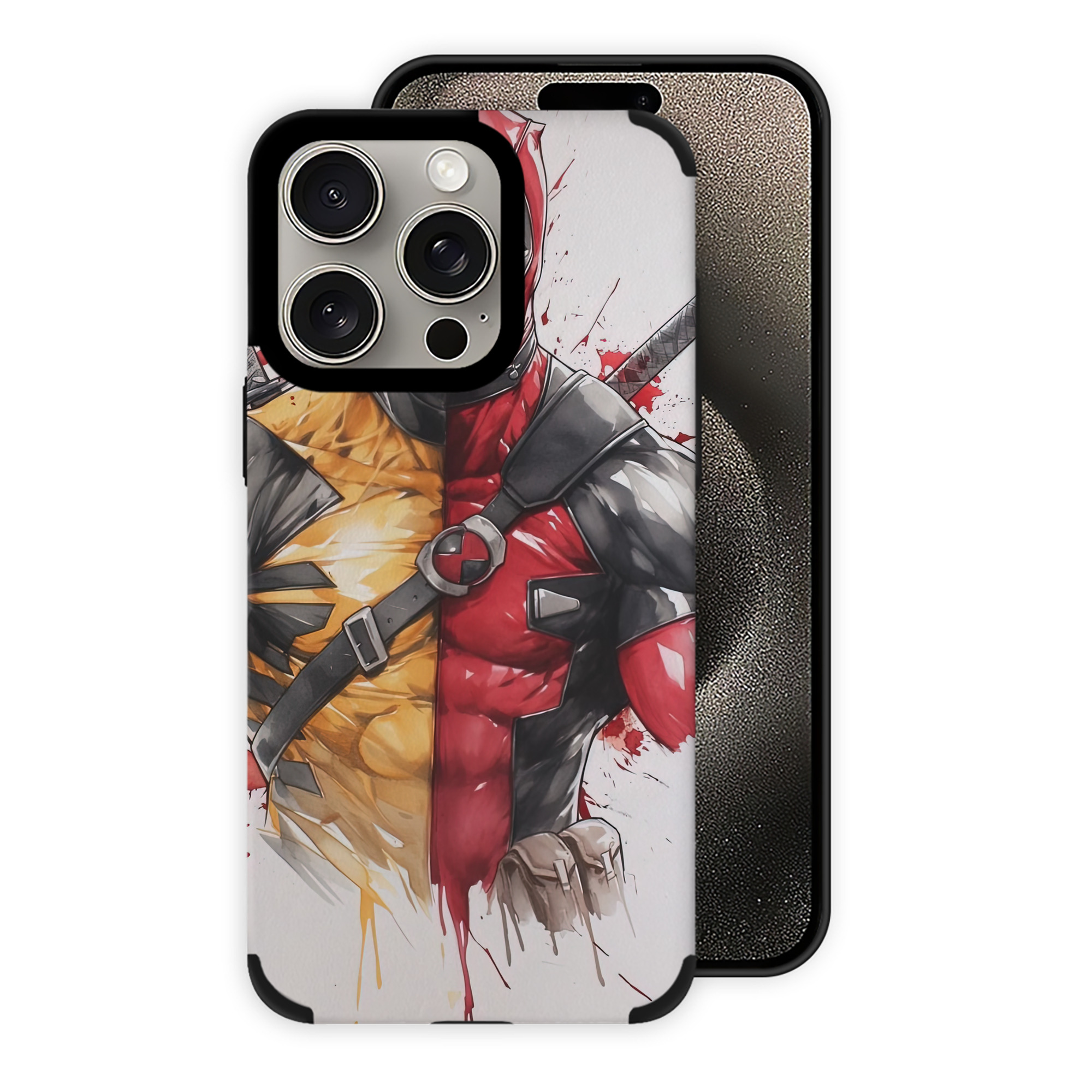（画像用） Deadpool デッドプール 【iPhone15ProMax対応】 PUレザー スマホケース 耐衝撃＆黄変防止