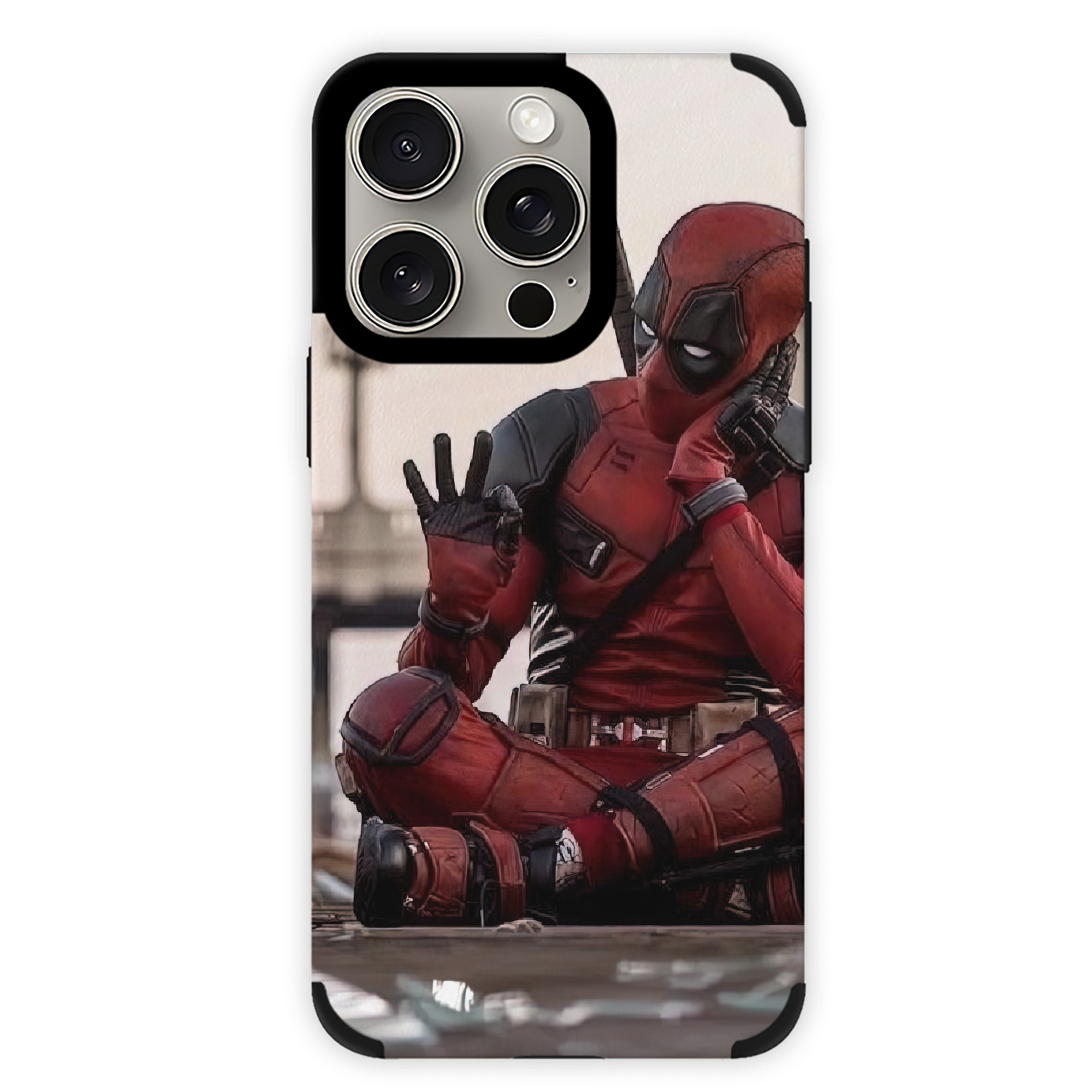 （画像用） Deadpool デッドプール 【iPhone15ProMax対応】 PUレザー スマホケース 耐衝撃＆黄変防止
