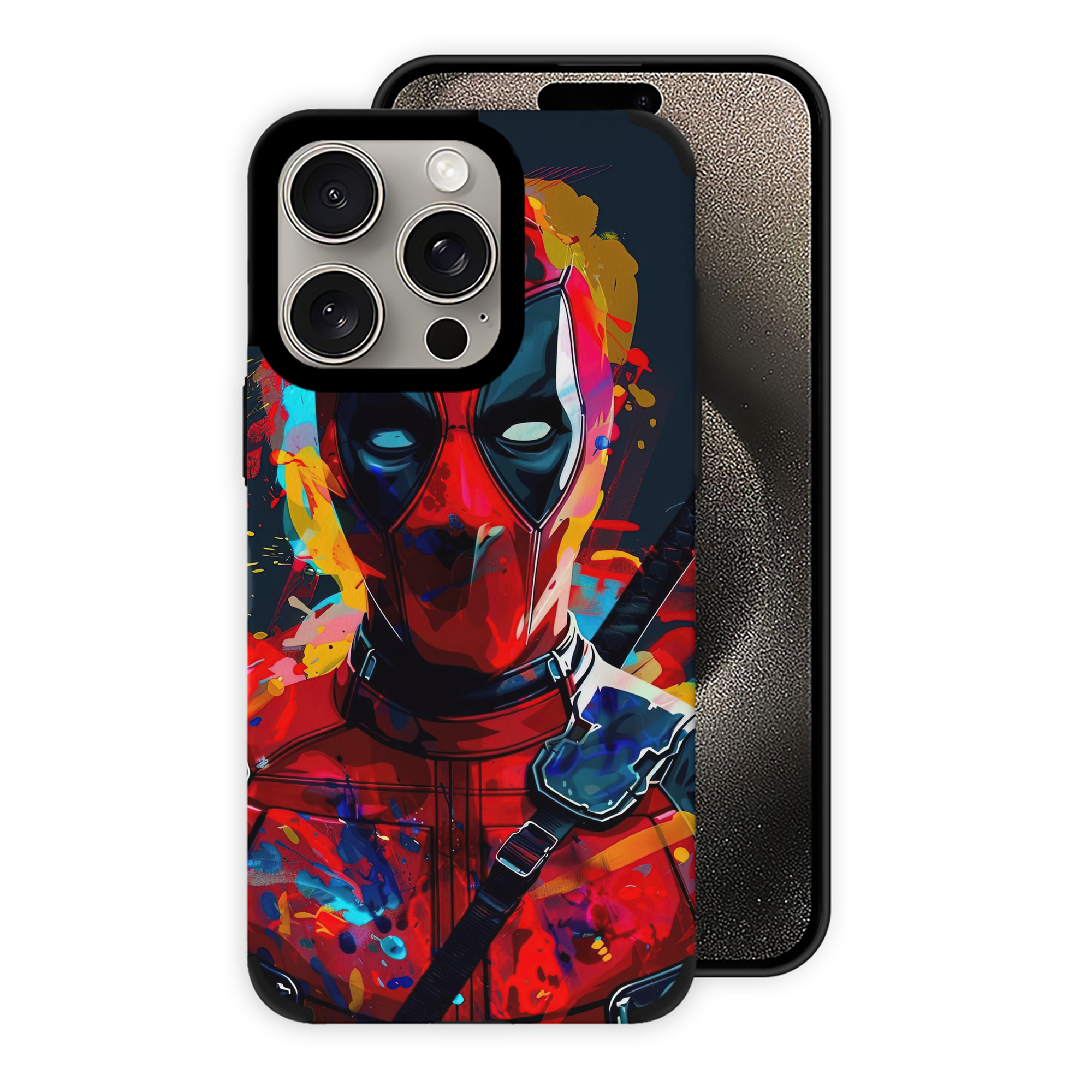 （画像用） Deadpool デッドプール 【iPhone15ProMax対応】 PUレザー スマホケース 耐衝撃＆黄変防止