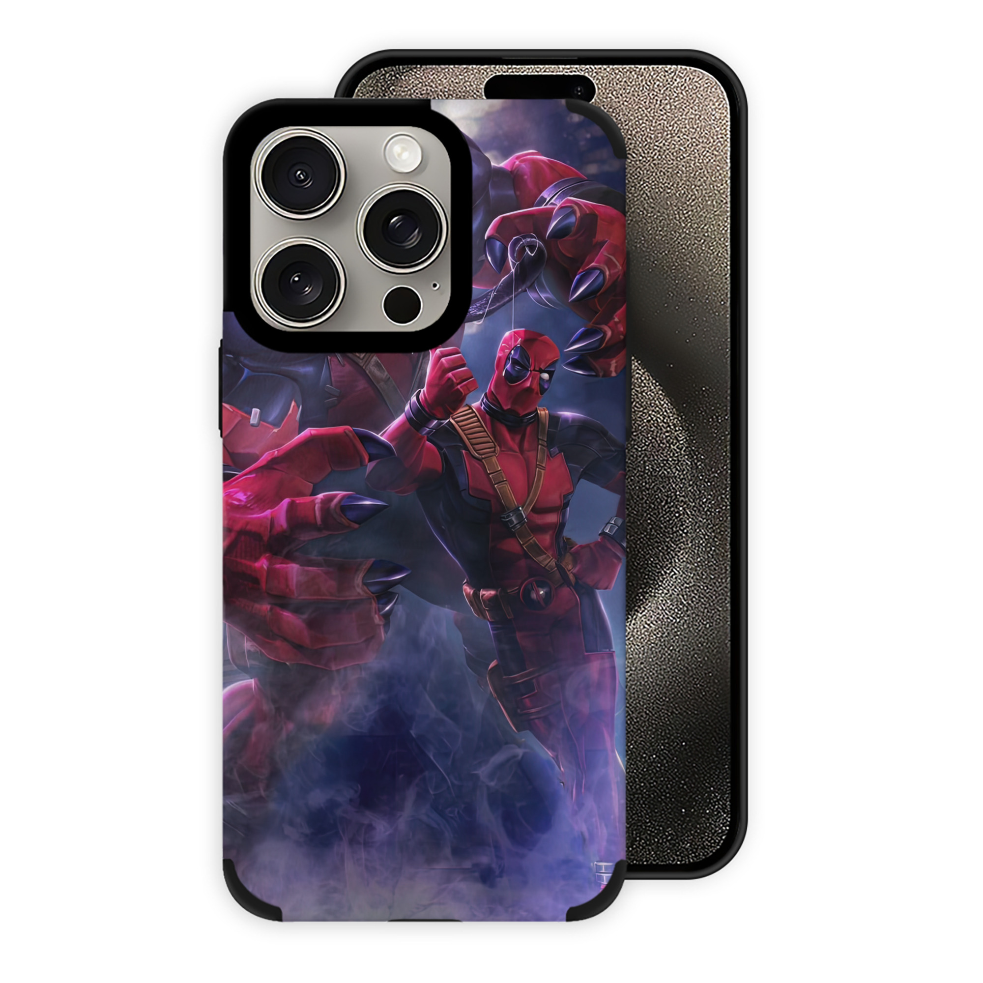 （画像用） Deadpool デッドプール 【iPhone15ProMax対応】 PUレザー スマホケース 耐衝撃＆黄変防止