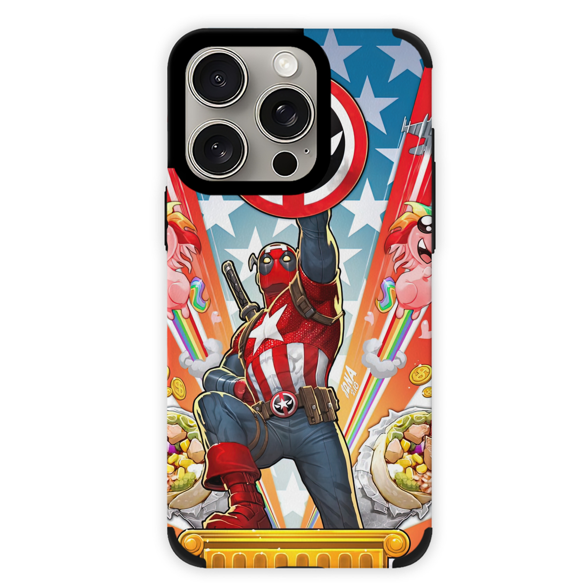 （画像用） Deadpool デッドプール 【iPhone15ProMax対応】 PUレザー スマホケース 耐衝撃＆黄変防止