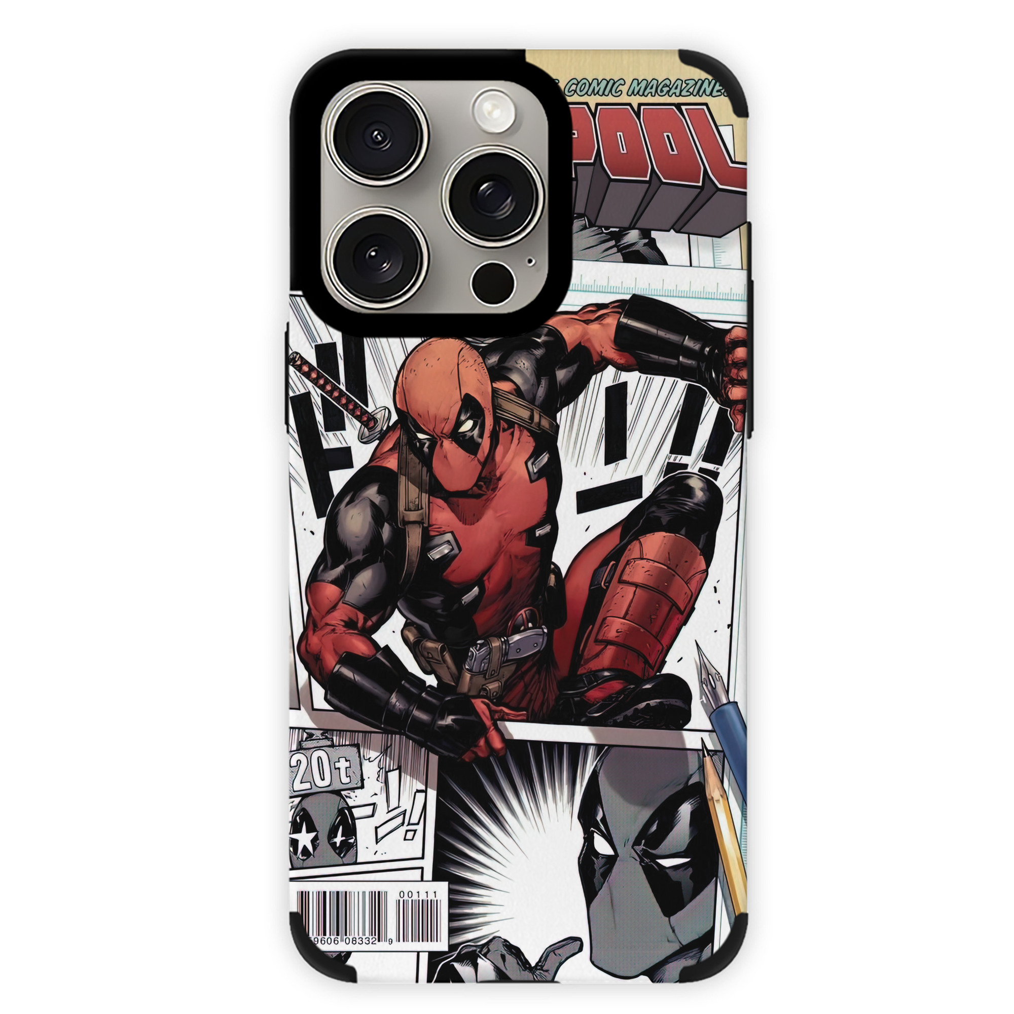 （画像用） Deadpool デッドプール 【iPhone15ProMax対応】 PUレザー スマホケース 耐衝撃＆黄変防止