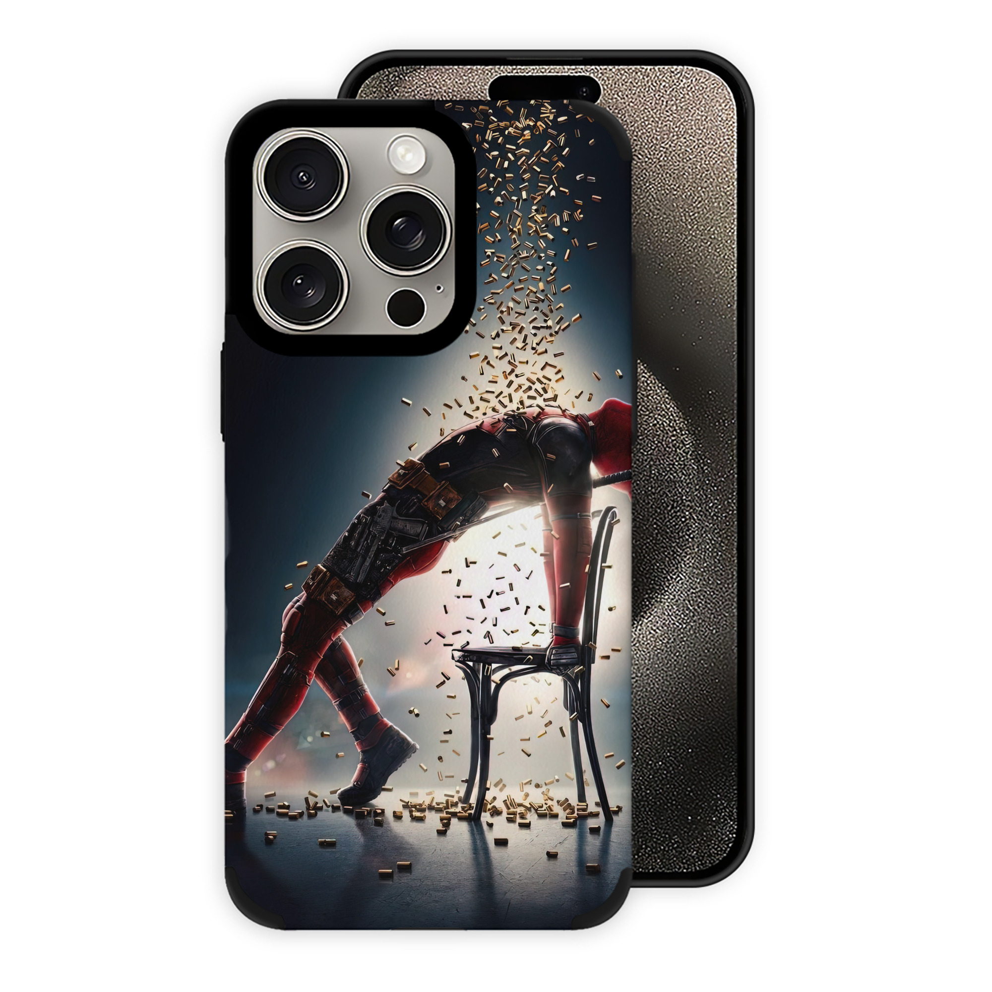 （画像用） Deadpool デッドプール 【iPhone15ProMax対応】 PUレザー スマホケース 耐衝撃＆黄変防止