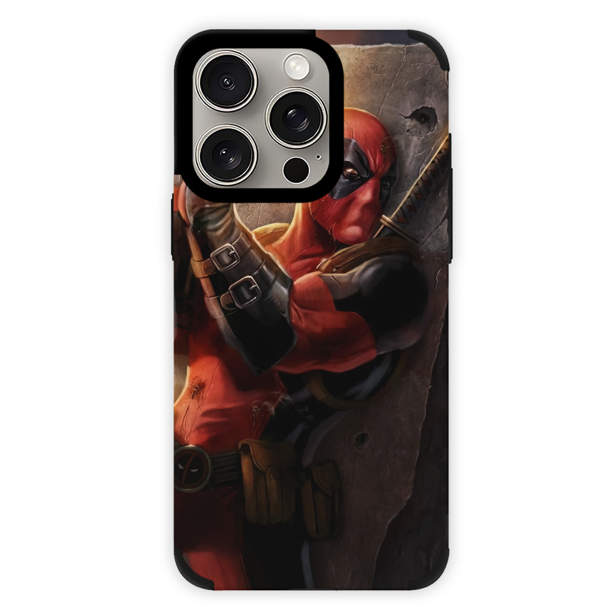 （画像用） Deadpool デッドプール 【iPhone15ProMax対応】 PUレザー スマホケース 耐衝撃＆黄変防止