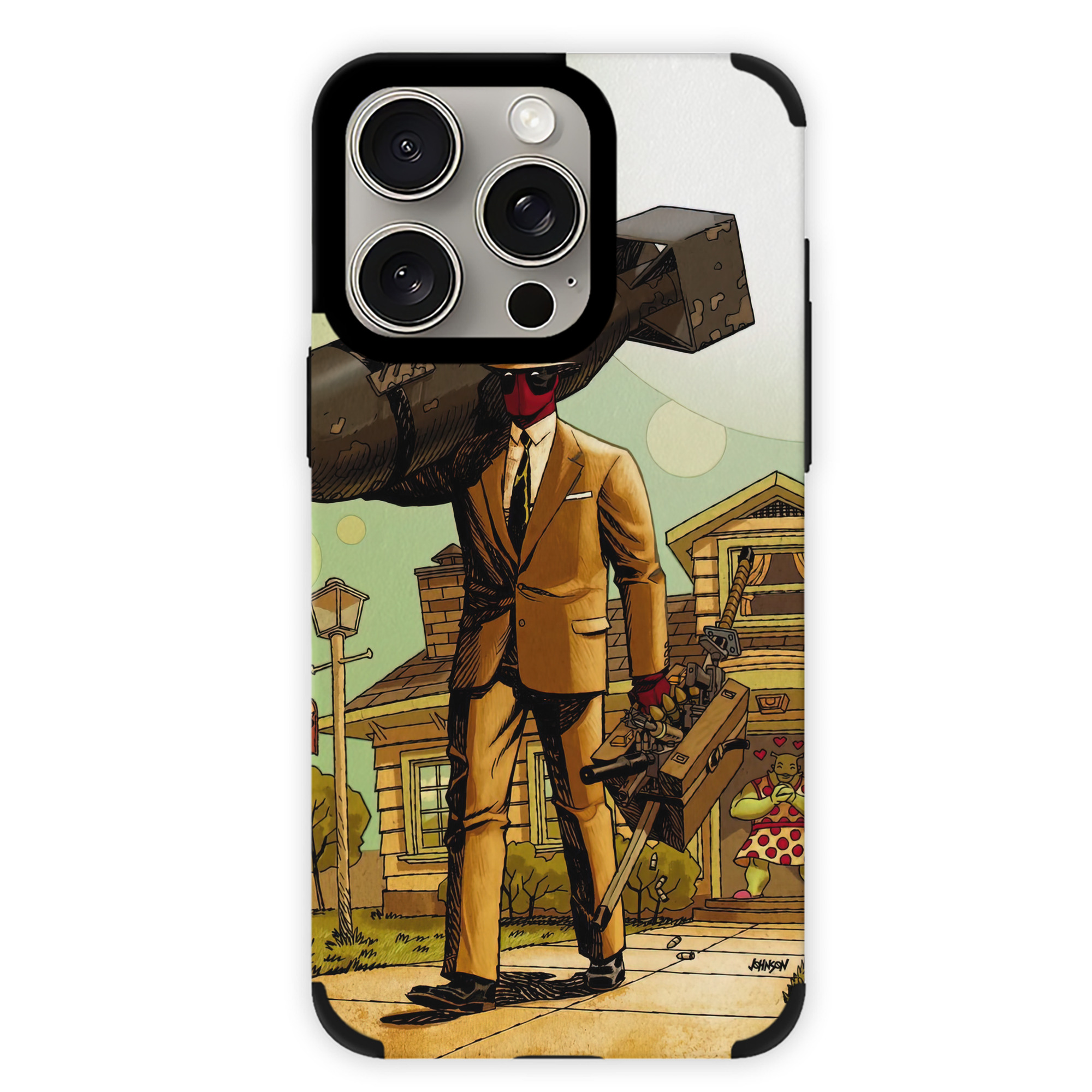 （画像用） Deadpool デッドプール 【iPhone15ProMax対応】 PUレザー スマホケース 耐衝撃＆黄変防止
