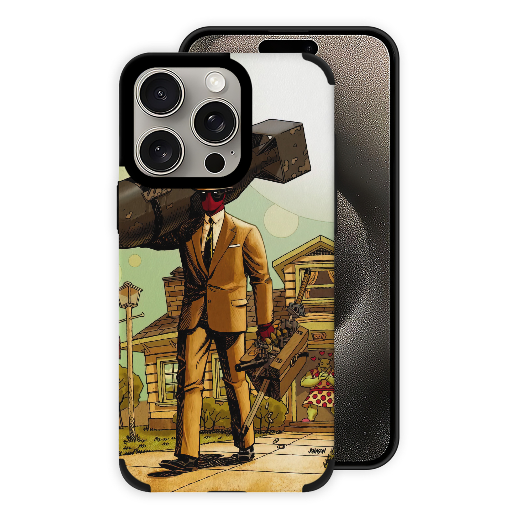 （画像用） Deadpool デッドプール 【iPhone15ProMax対応】 PUレザー スマホケース 耐衝撃＆黄変防止