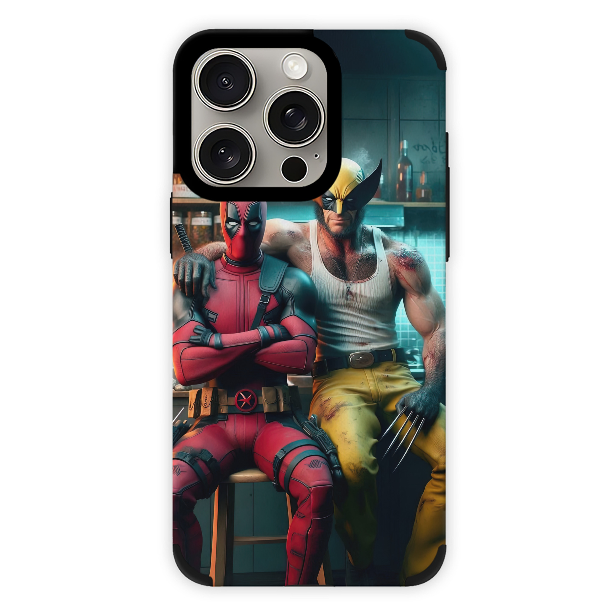 （画像用） Deadpool デッドプール 【iPhone15ProMax対応】 PUレザー スマホケース 耐衝撃＆黄変防止