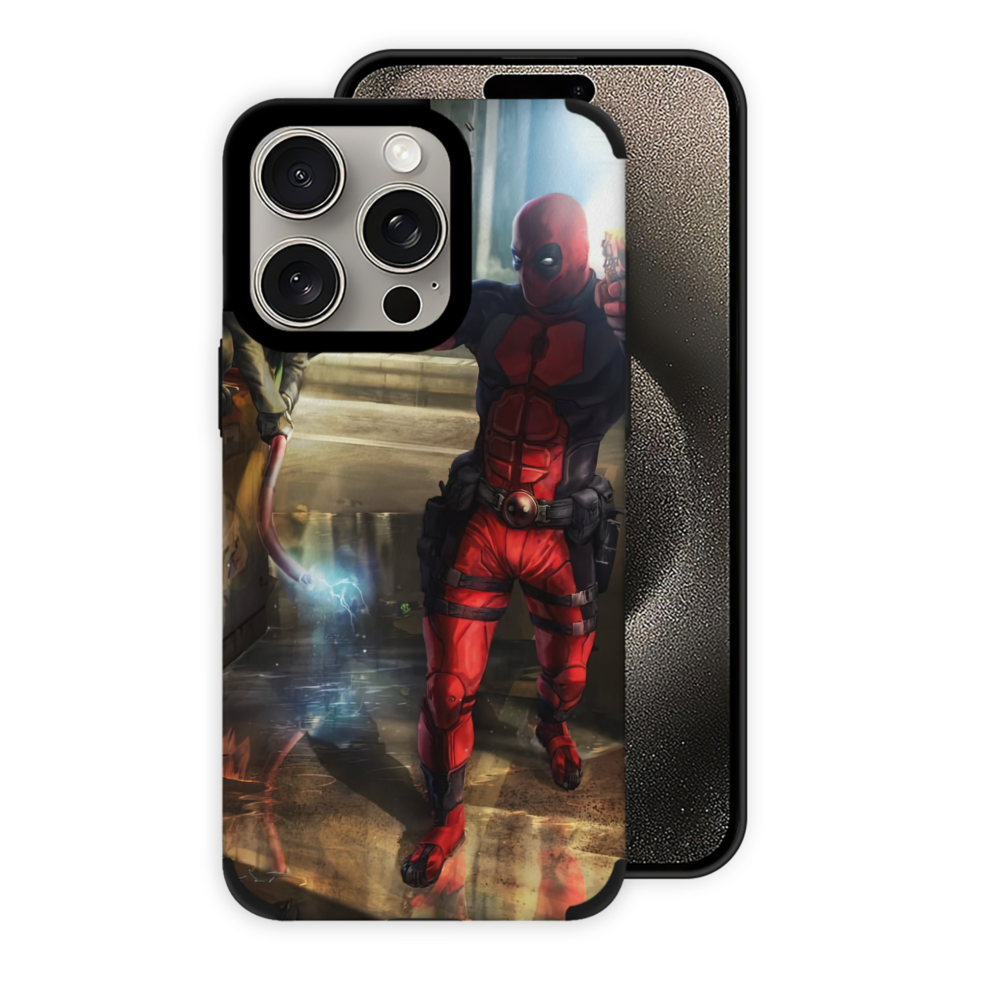 （画像用） Deadpool デッドプール 【iPhone15ProMax対応】 PUレザー スマホケース 耐衝撃＆黄変防止