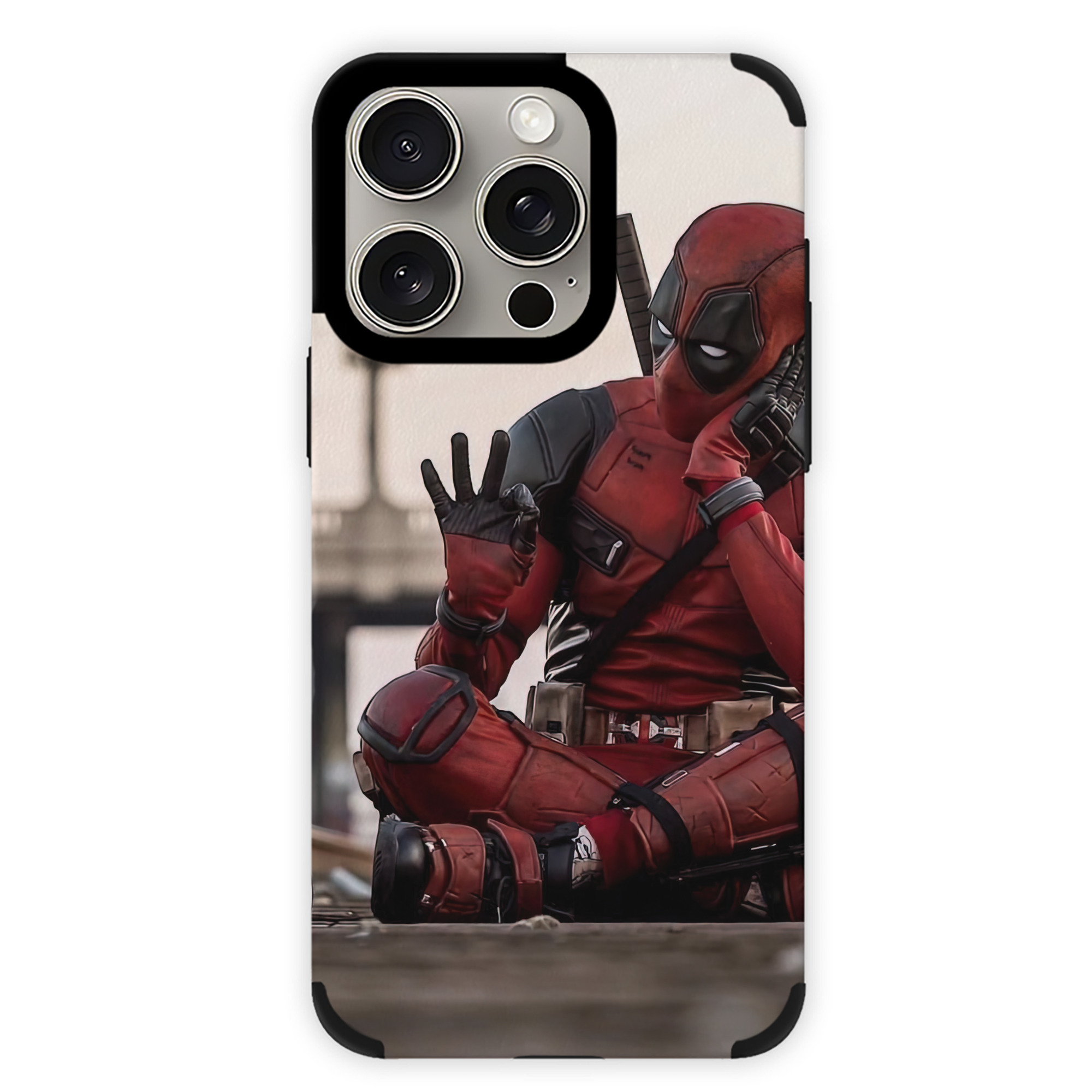 （画像用） Deadpool デッドプール 【iPhone15ProMax対応】 PUレザー スマホケース 耐衝撃＆黄変防止