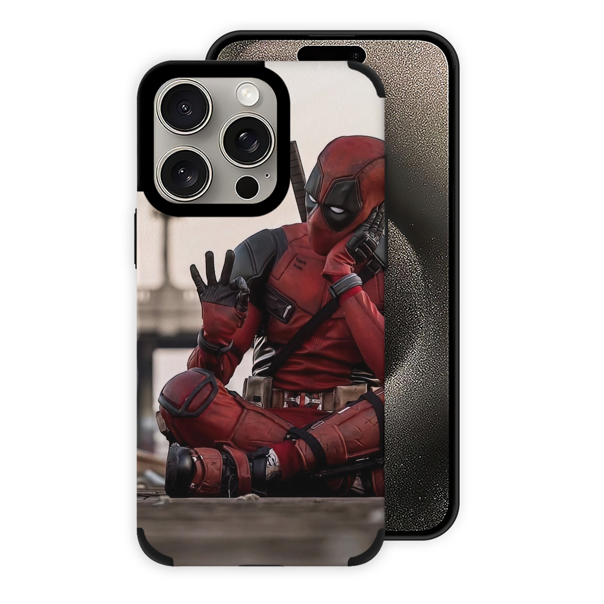（画像用） Deadpool デッドプール 【iPhone15ProMax対応】 PUレザー スマホケース 耐衝撃＆黄変防止