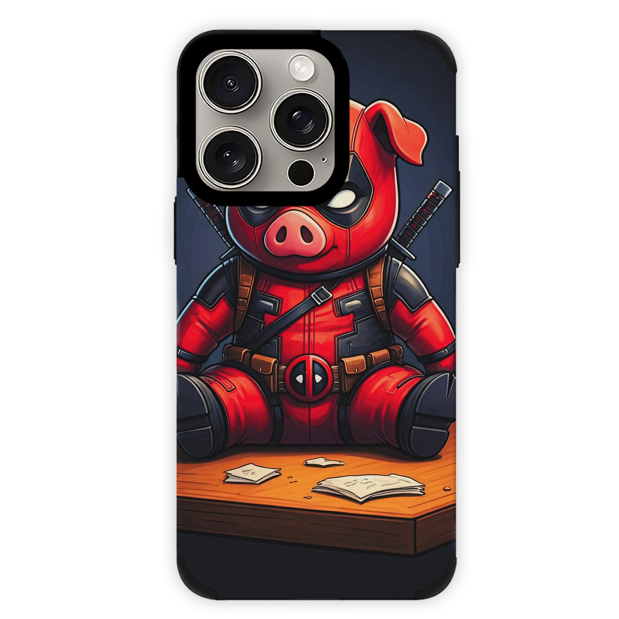 （画像用） Deadpool デッドプール 【iPhone15ProMax対応】 PUレザー スマホケース 耐衝撃＆黄変防止